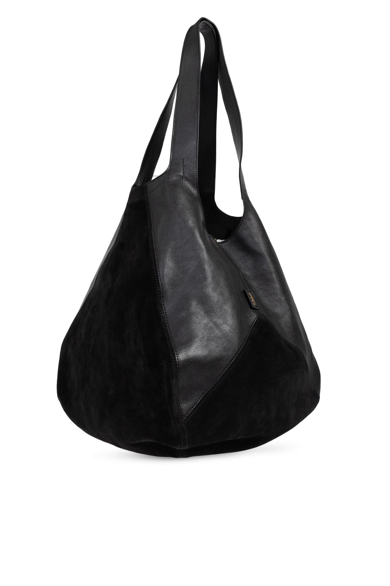 Chloé Panelled Chain Shoulder Bag In Black