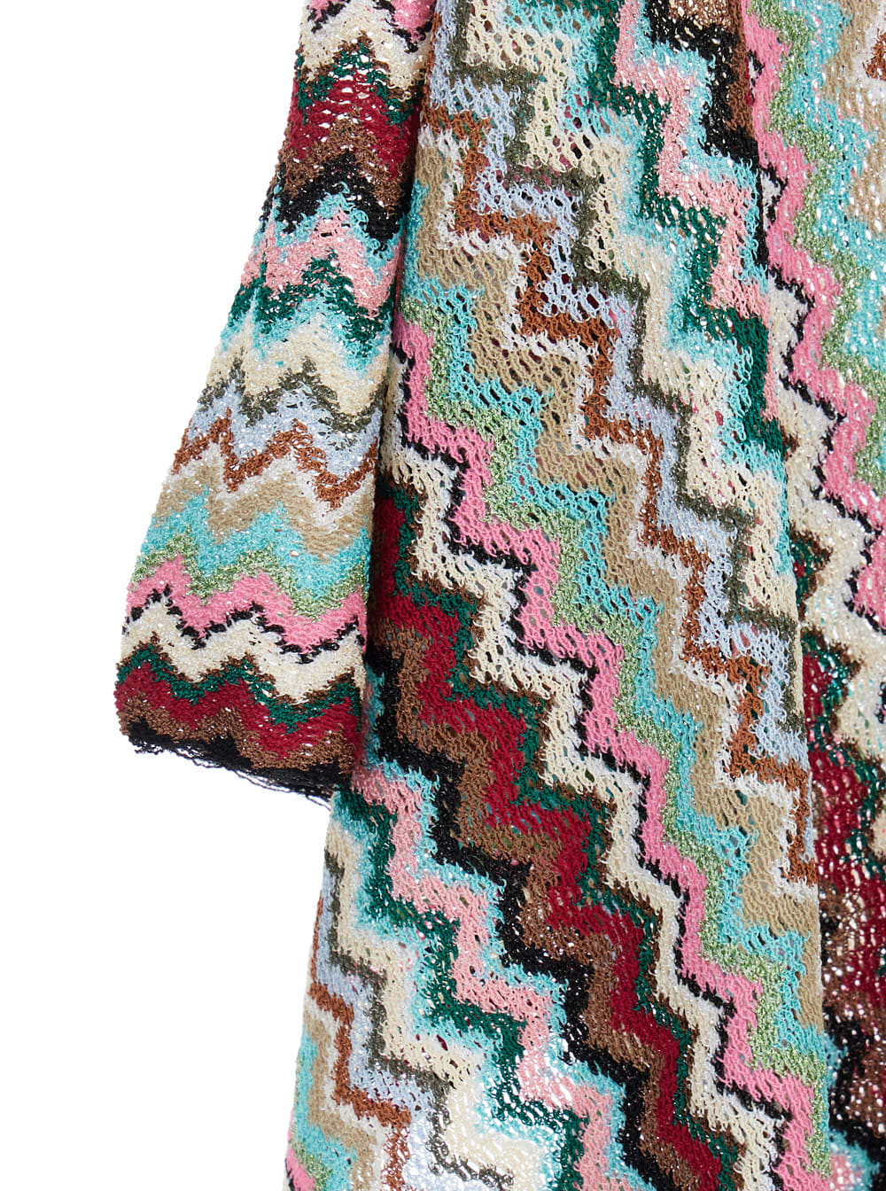 Missoni Multicolor Cape With Fringed Hem And All-over Zig-zag Motif In Viscose Blend Woman In Multi