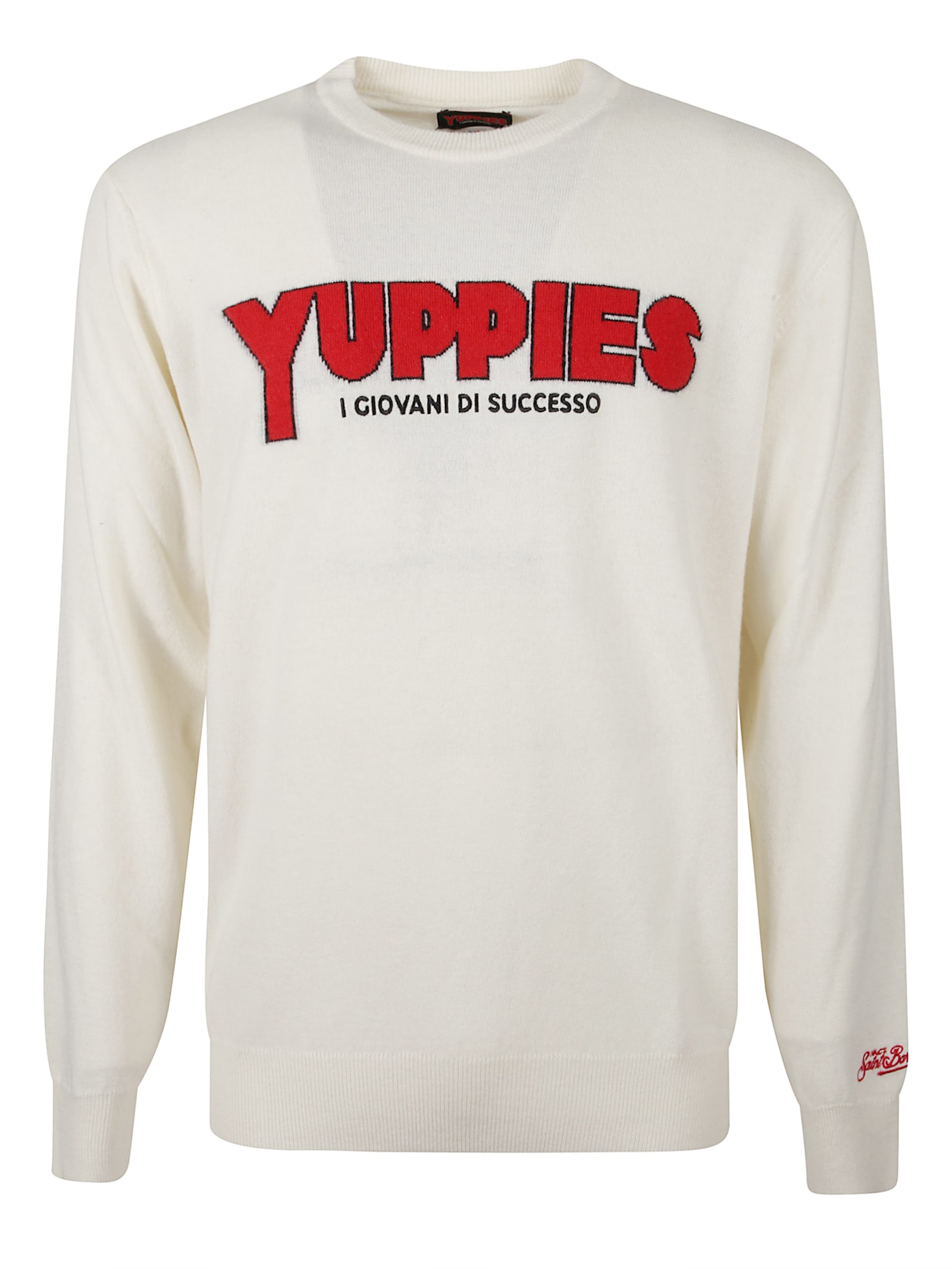 Mc2 Saint Barth Crew Neck Graphic Print Long Sleeve Sweatshirt In White