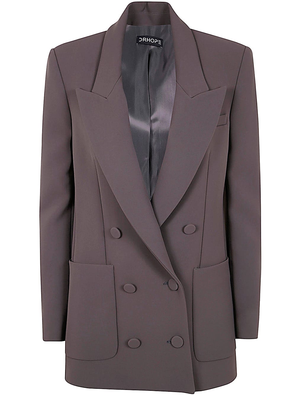 Shop Drhope Over Double Breasted Coat In Dark Grey