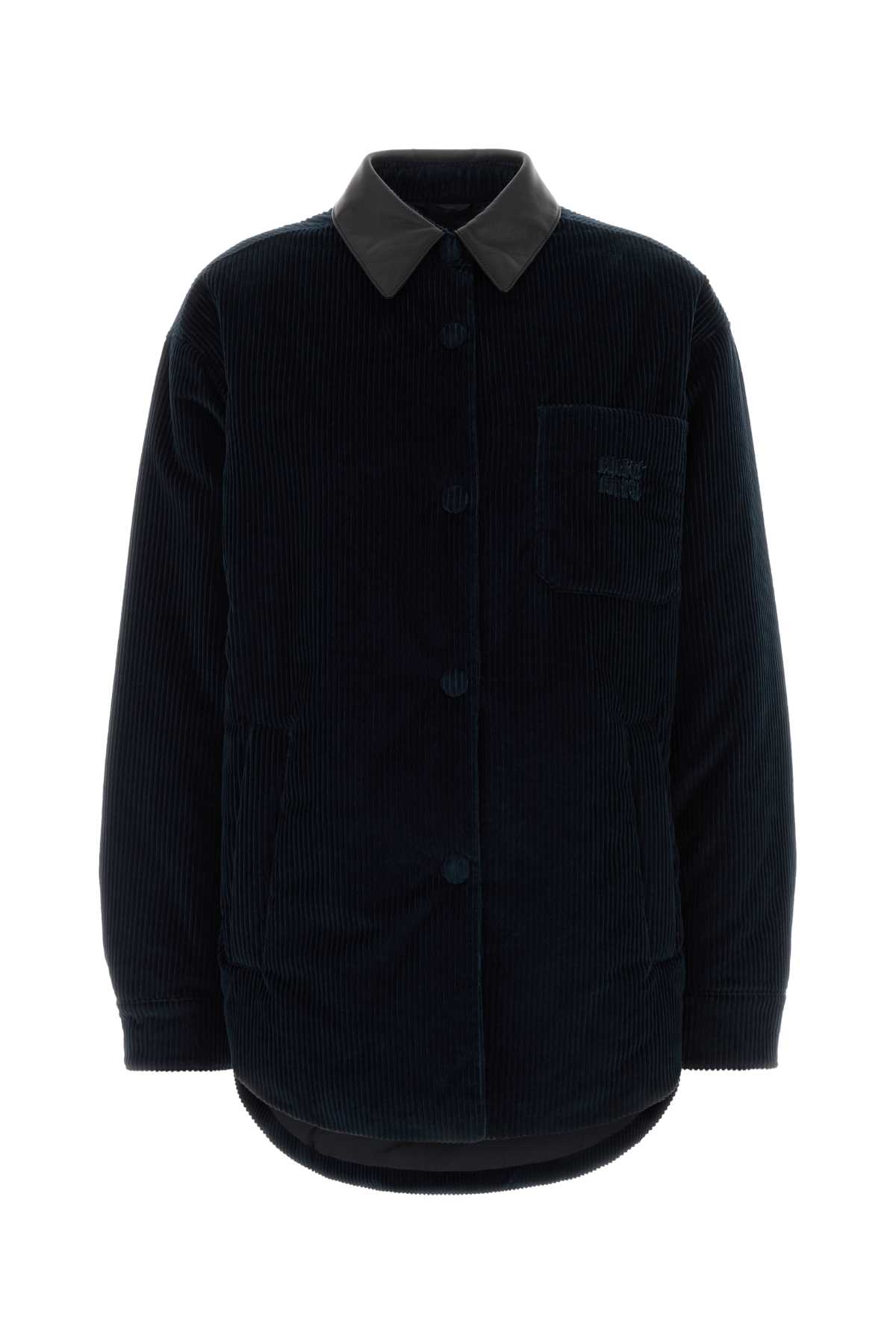 Miu Miu Midnight Blue Corduroy Down Jacket