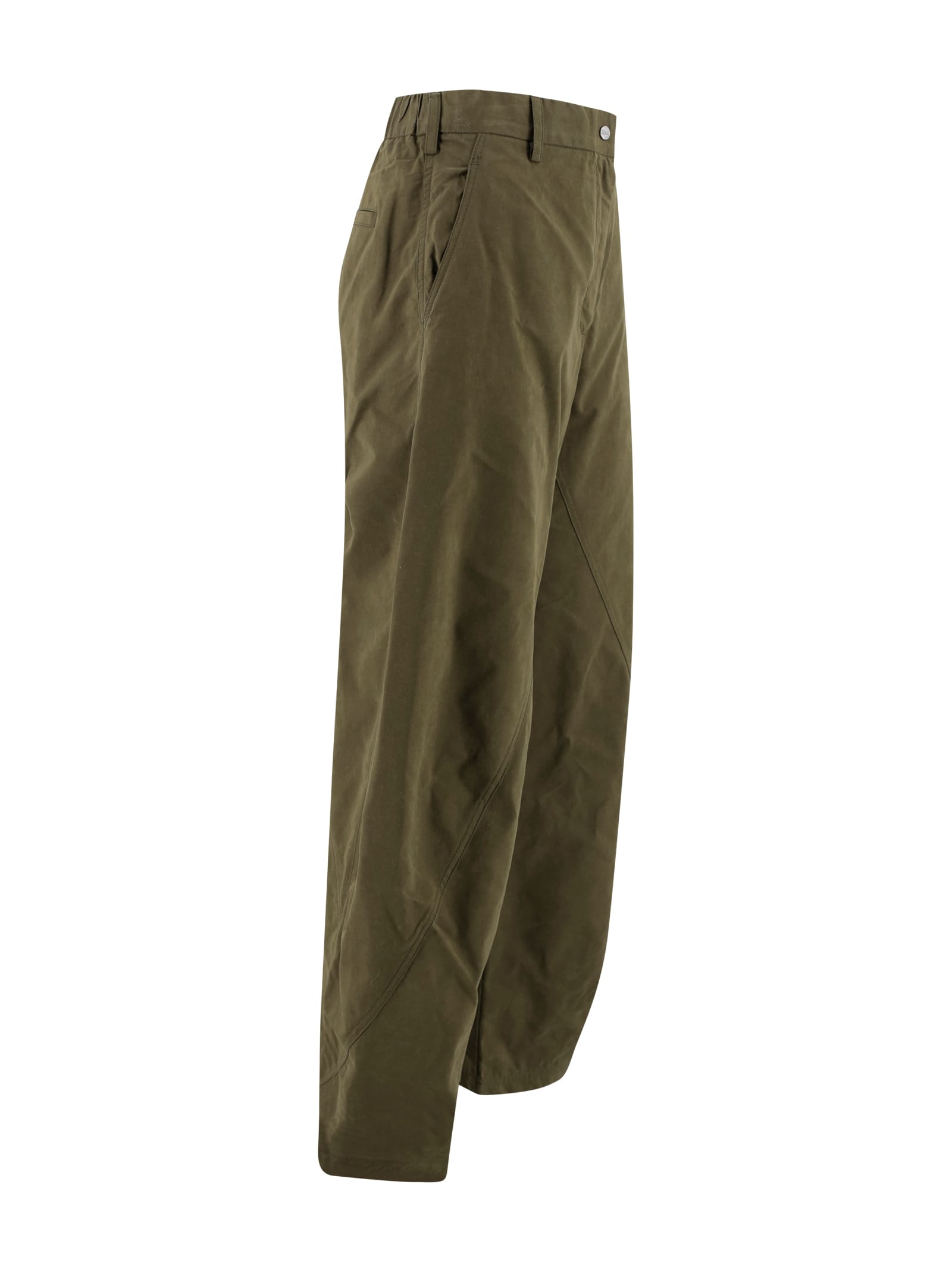 Herno Ankle Length Wide Fit Trousers In Brown