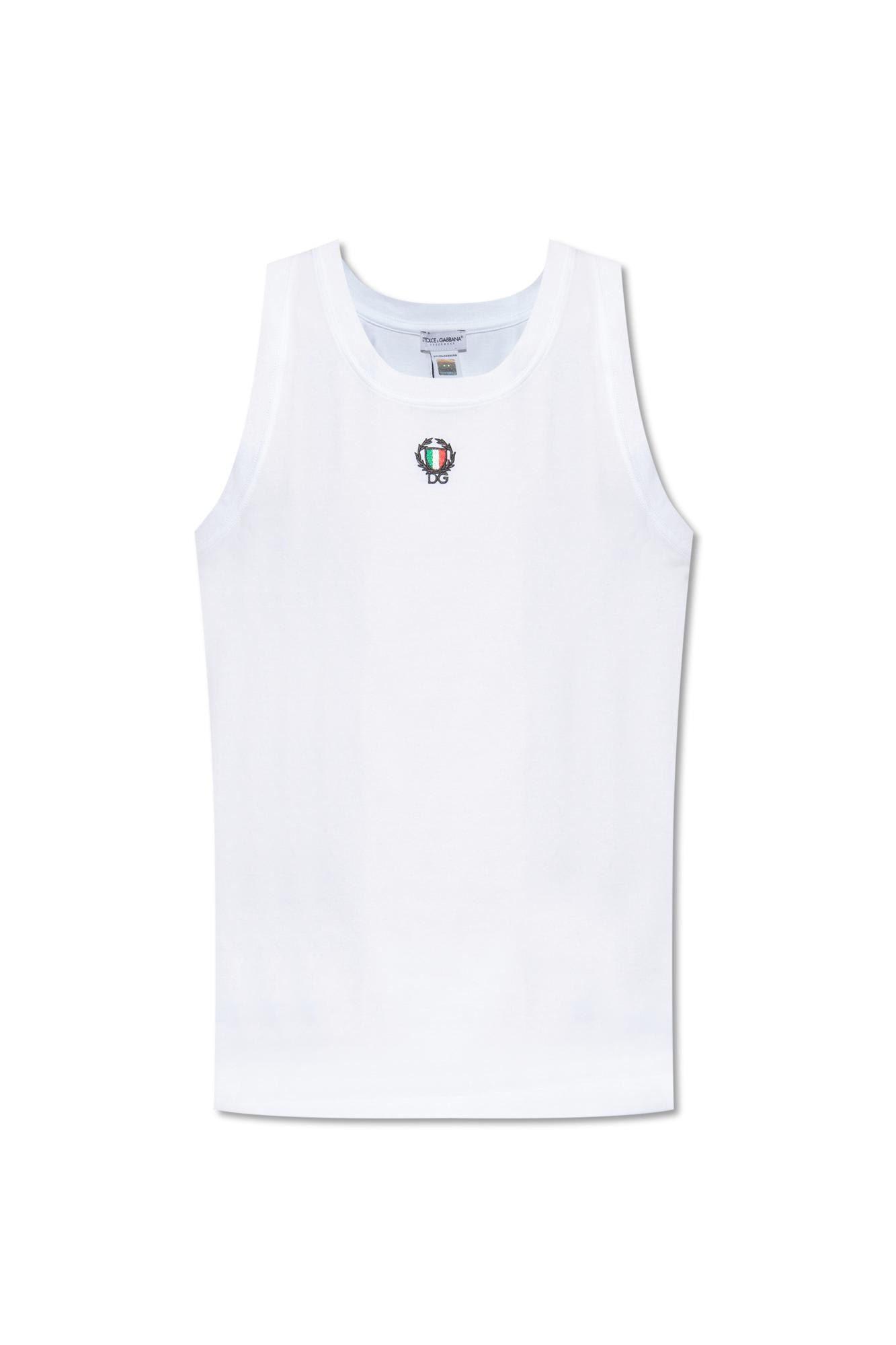 Shop Dolce & Gabbana Sleeveless T-shirt In Bianco