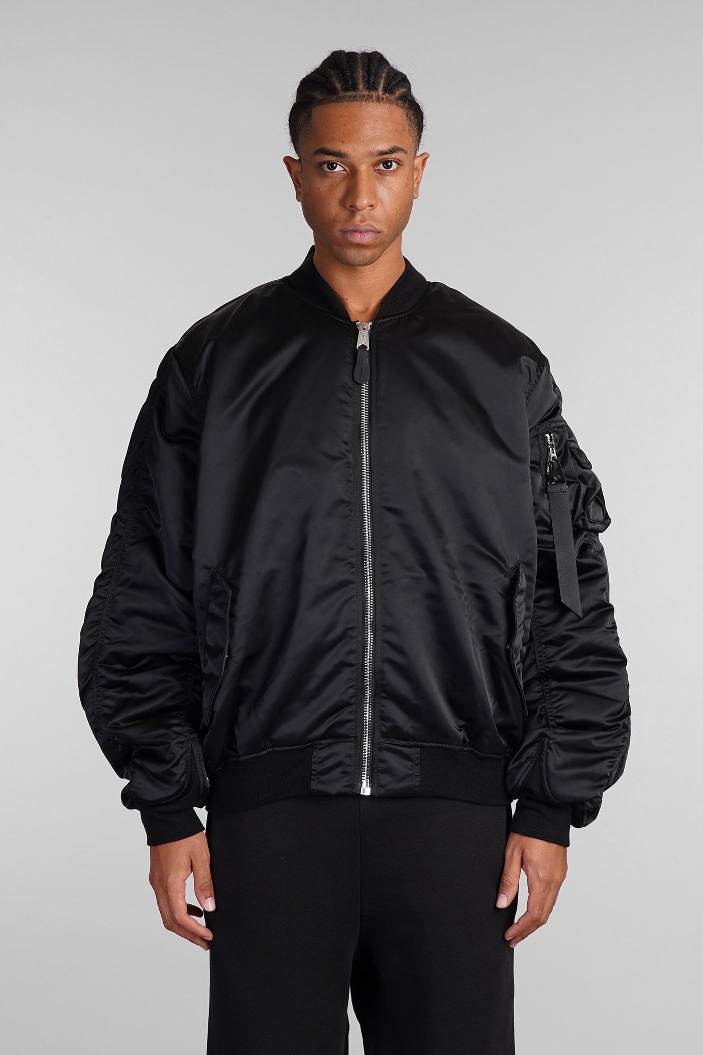 Ma-1 Uv Bomber In Black Nylon