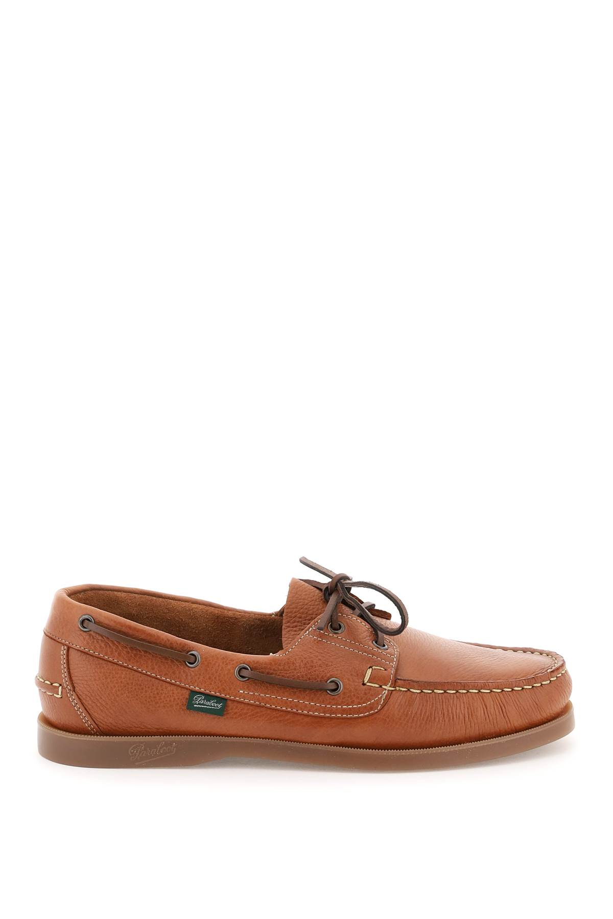 Paraboot Lace-up Leather Loafers Rubber Sole In Foul Chene (brown)