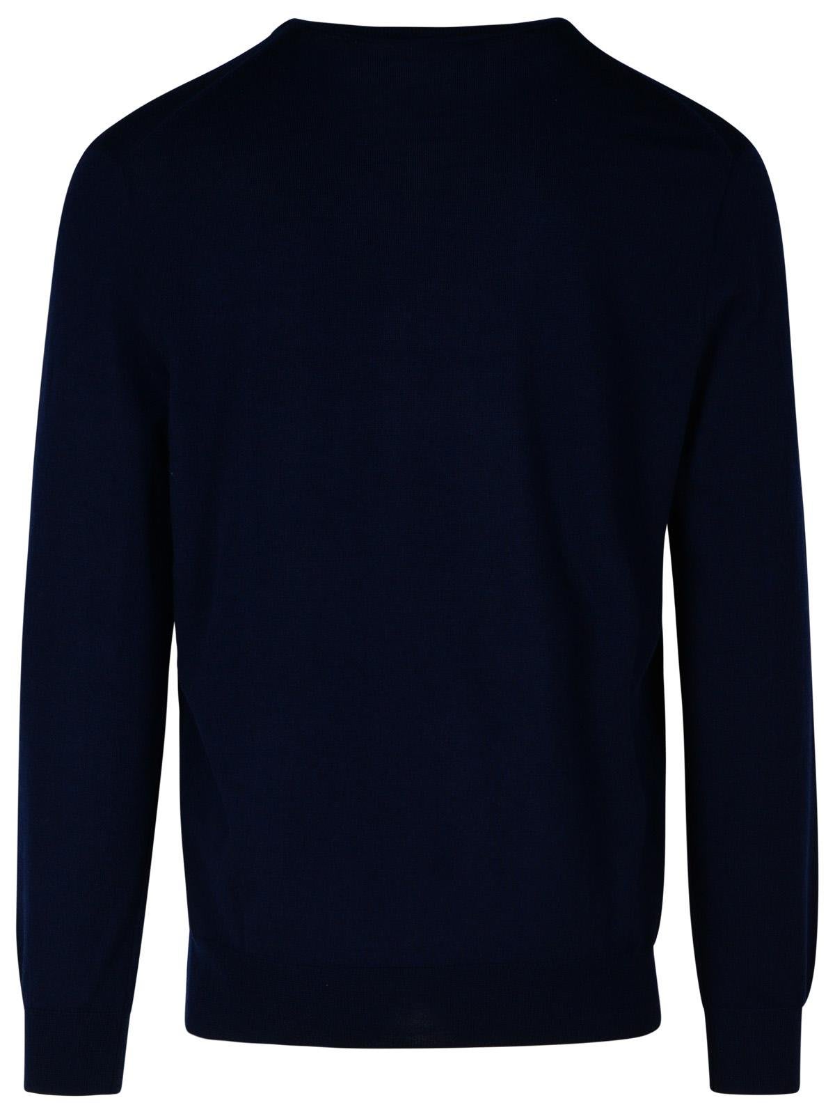 Shop Ralph Lauren Logo Embroidered Crewneck Jumper In Hunter Navy