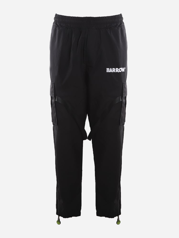 Barrow Cotton Blend Cargo Pants With Logo Print