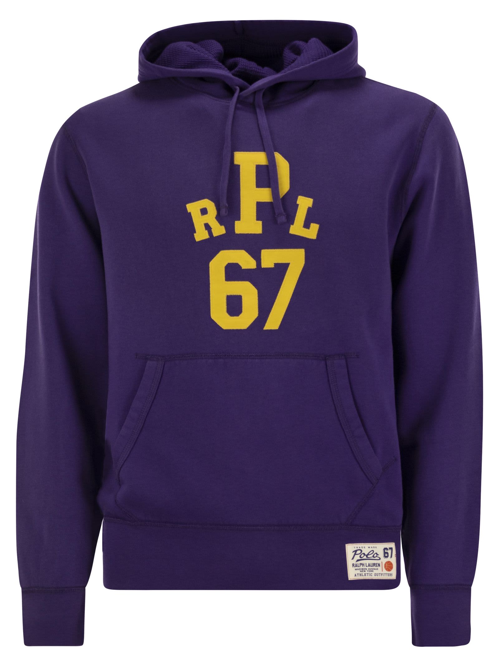 Polo Ralph Lauren Logo Fleece Hoodie In Purple