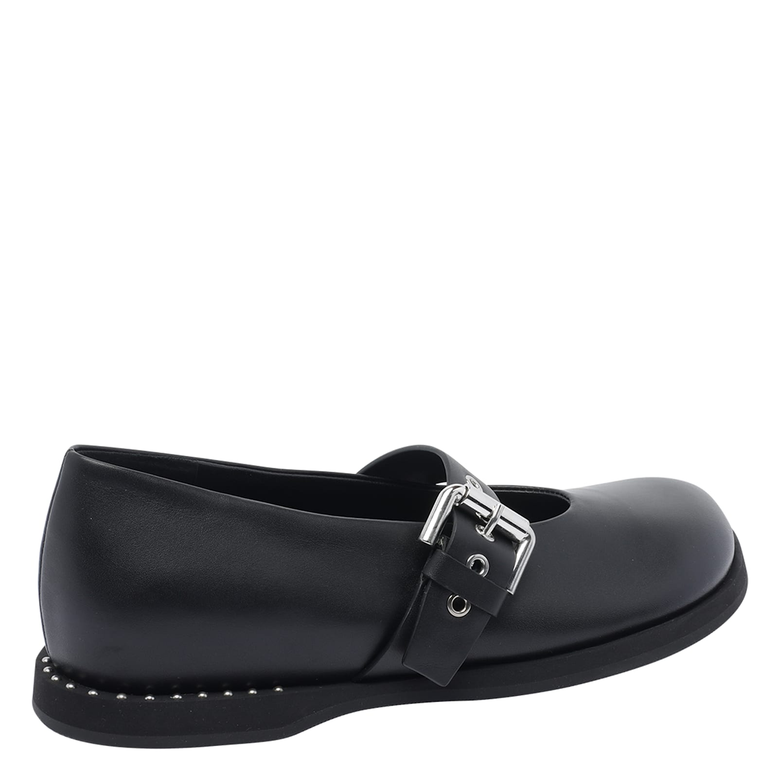 Premiata Buckle-detail Round-toe Ballet Flats In Black