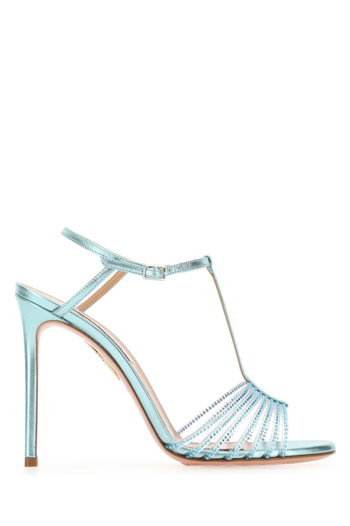 Aquazzura Amore Mio 105 Crystal-embellished Sandals In Acqua