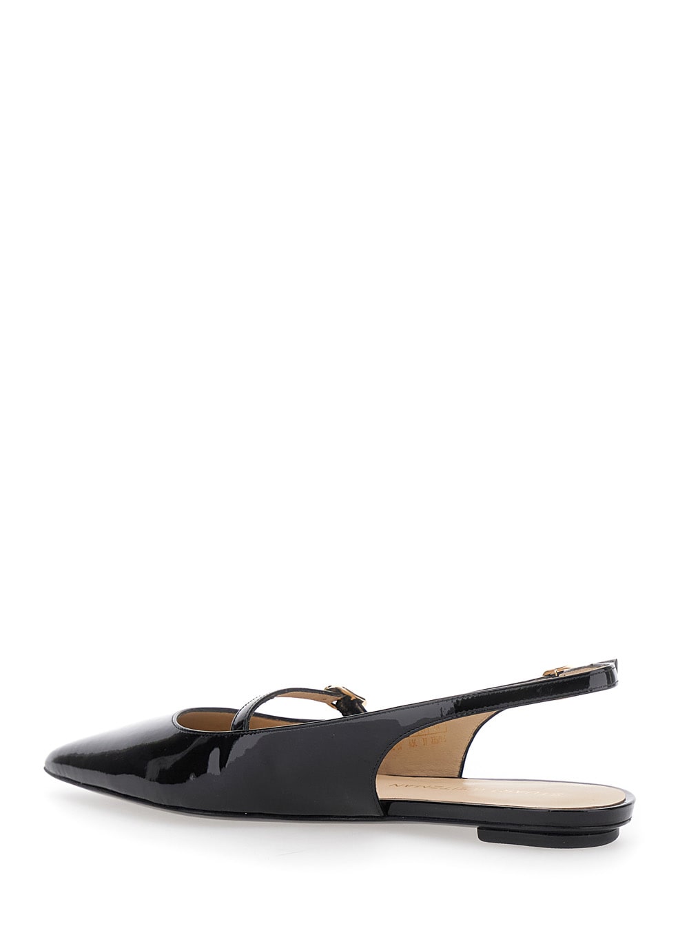 Stuart Weitzman 'emilia' Black Slingback Sandals With Adjustable Strap Closure