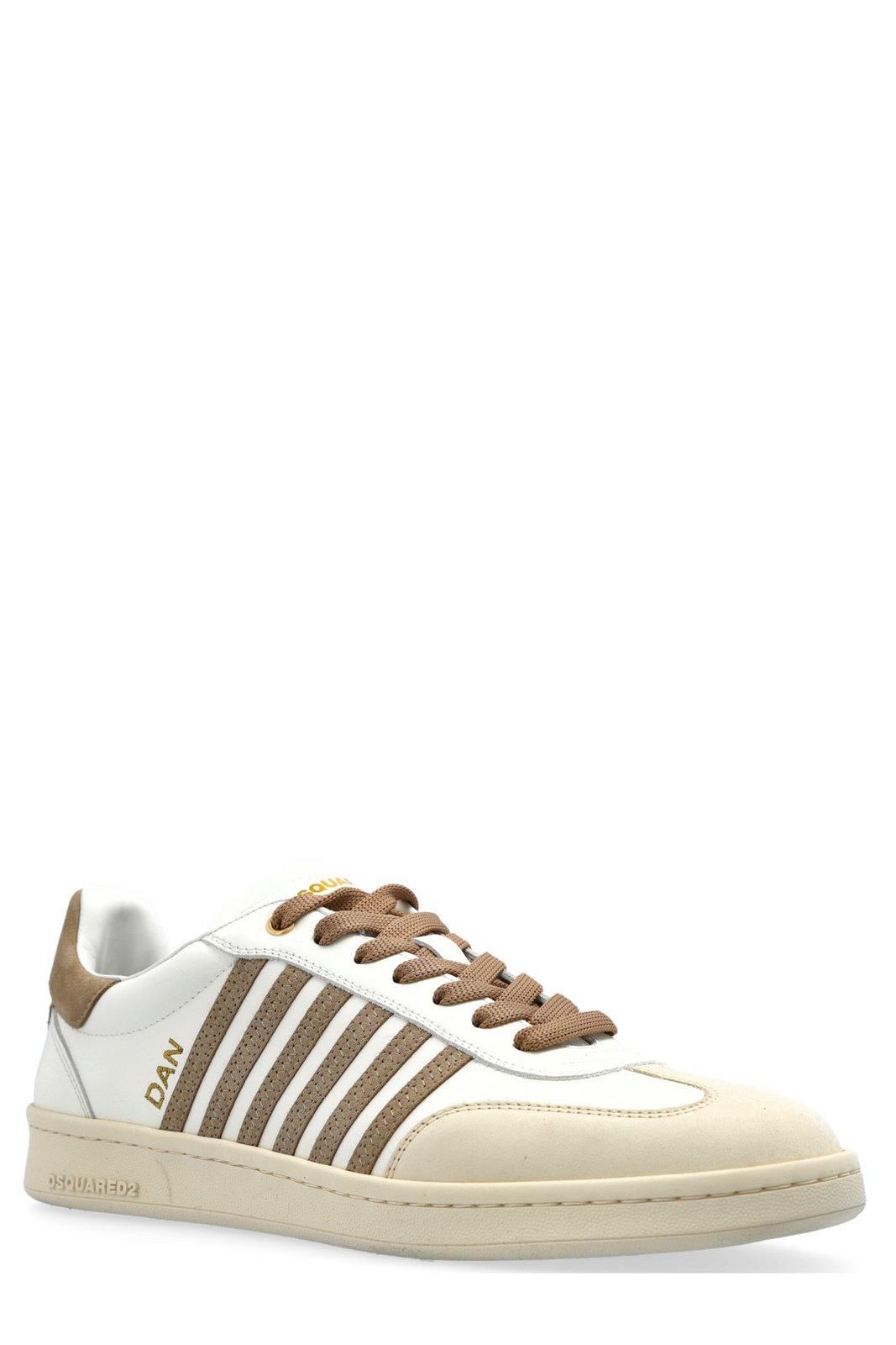 Dsquared2 Boxer Lace-up Sneakers In Bianco