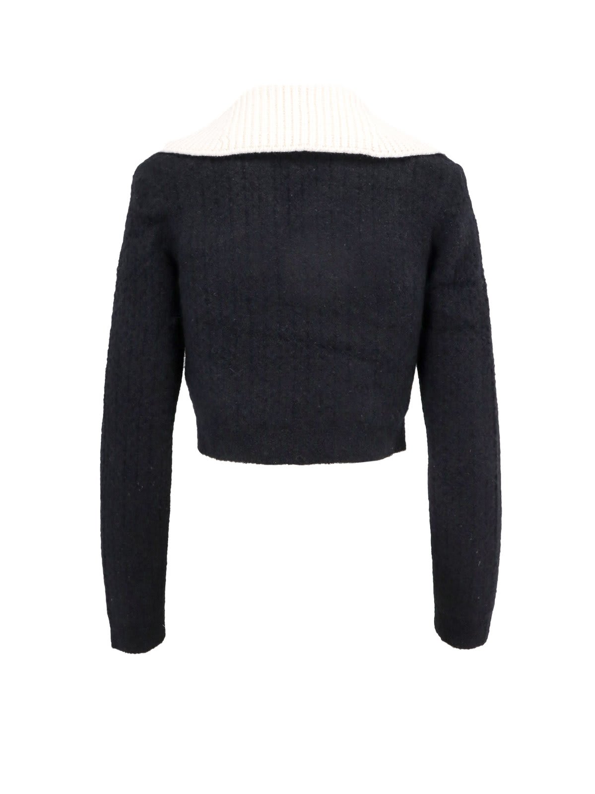 Shop Self-portrait Button Detailed Knitted Jumper In Nero