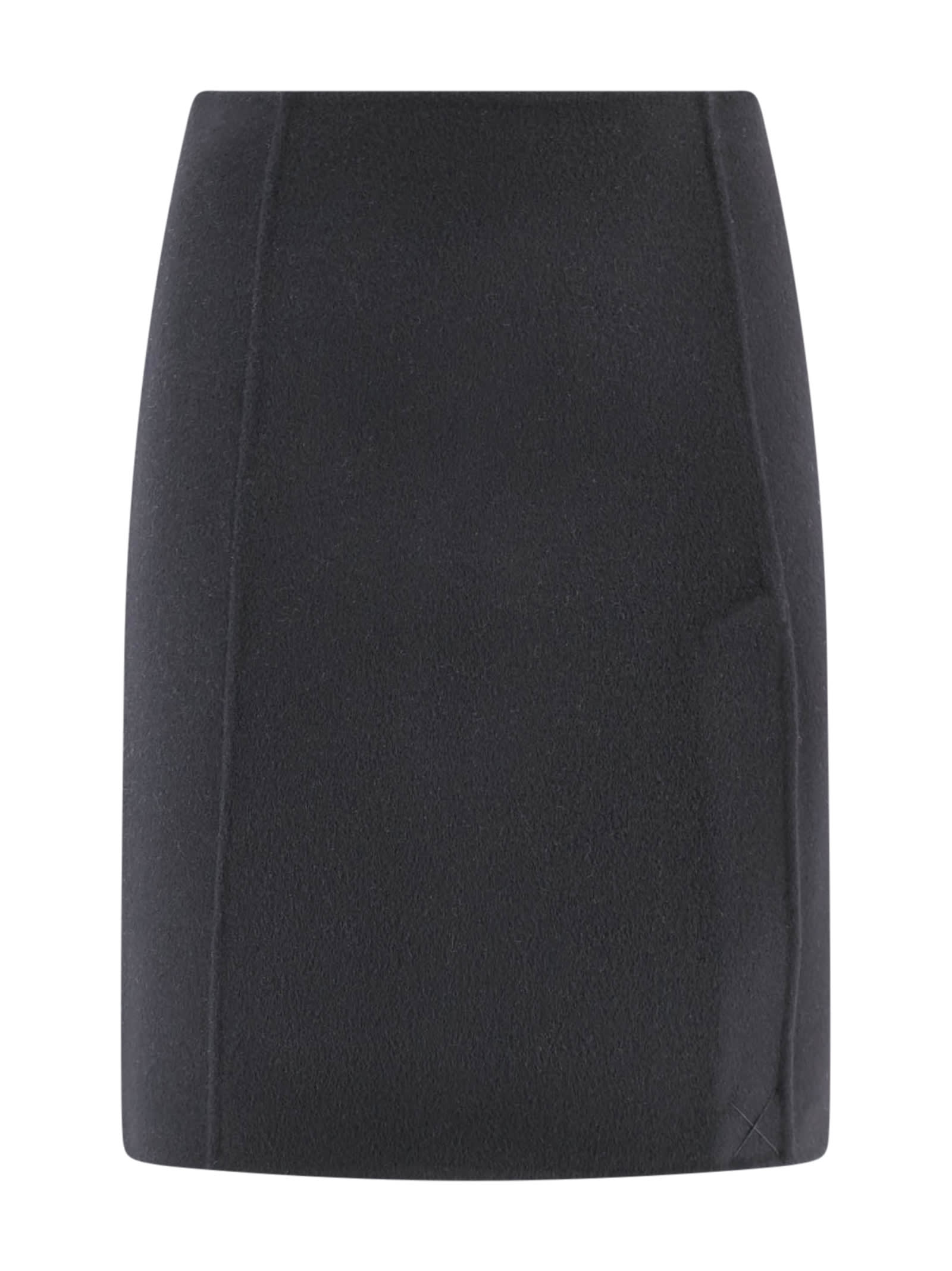 P.a.r.o.s.h Midi And Knee Length High Waist Skirt In Black