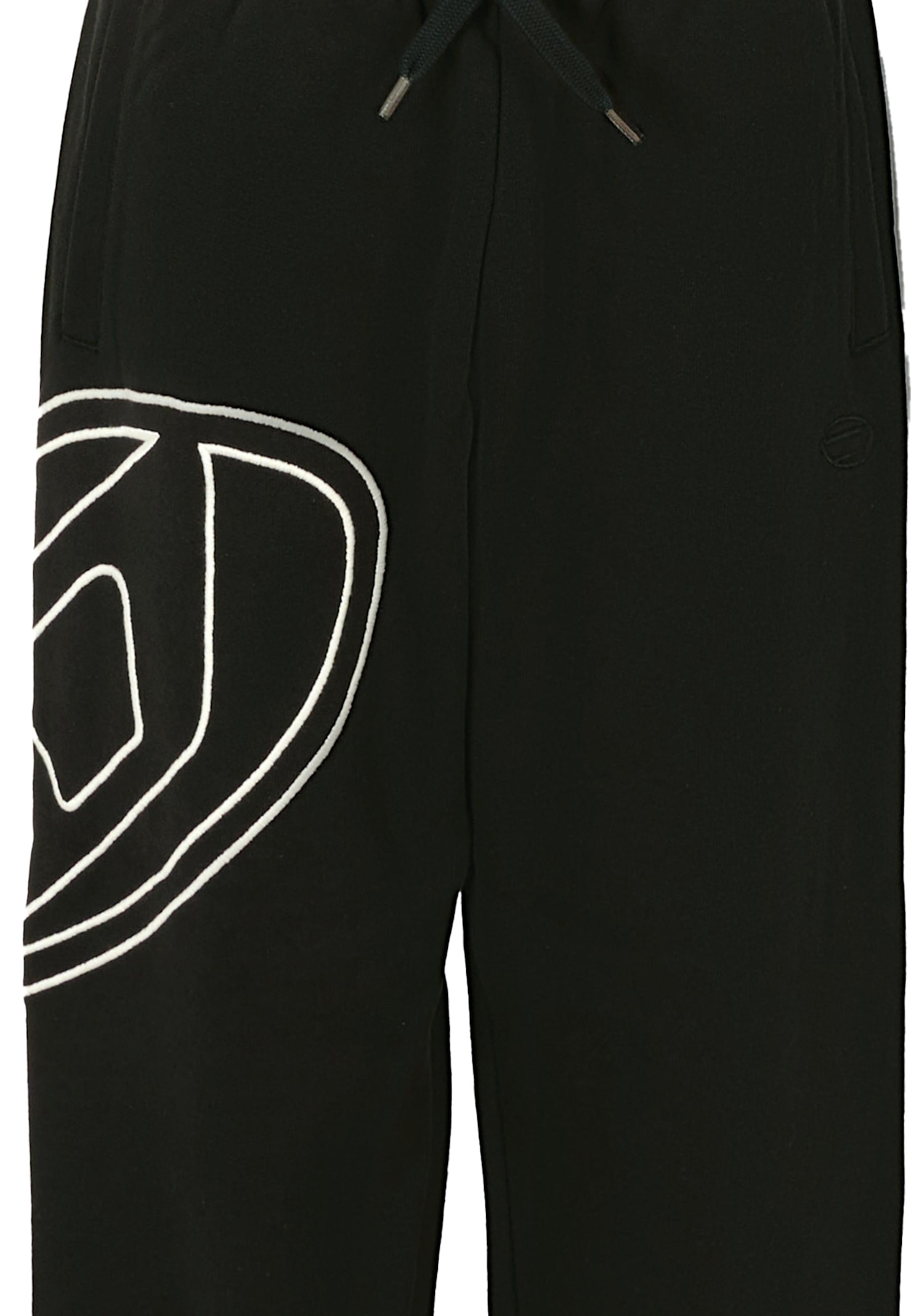 Diesel Black Sweatpants For Boy With White Logo In Black