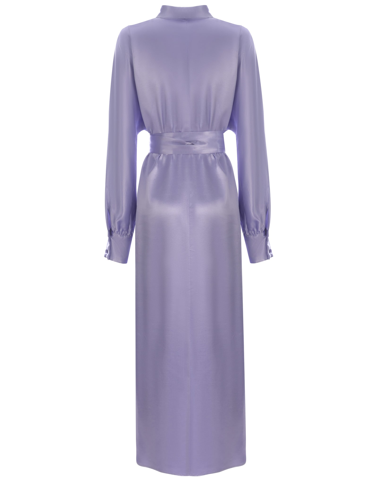 Shop Manuel Ritz Shirt Dress  Made Of Satin In Glicine