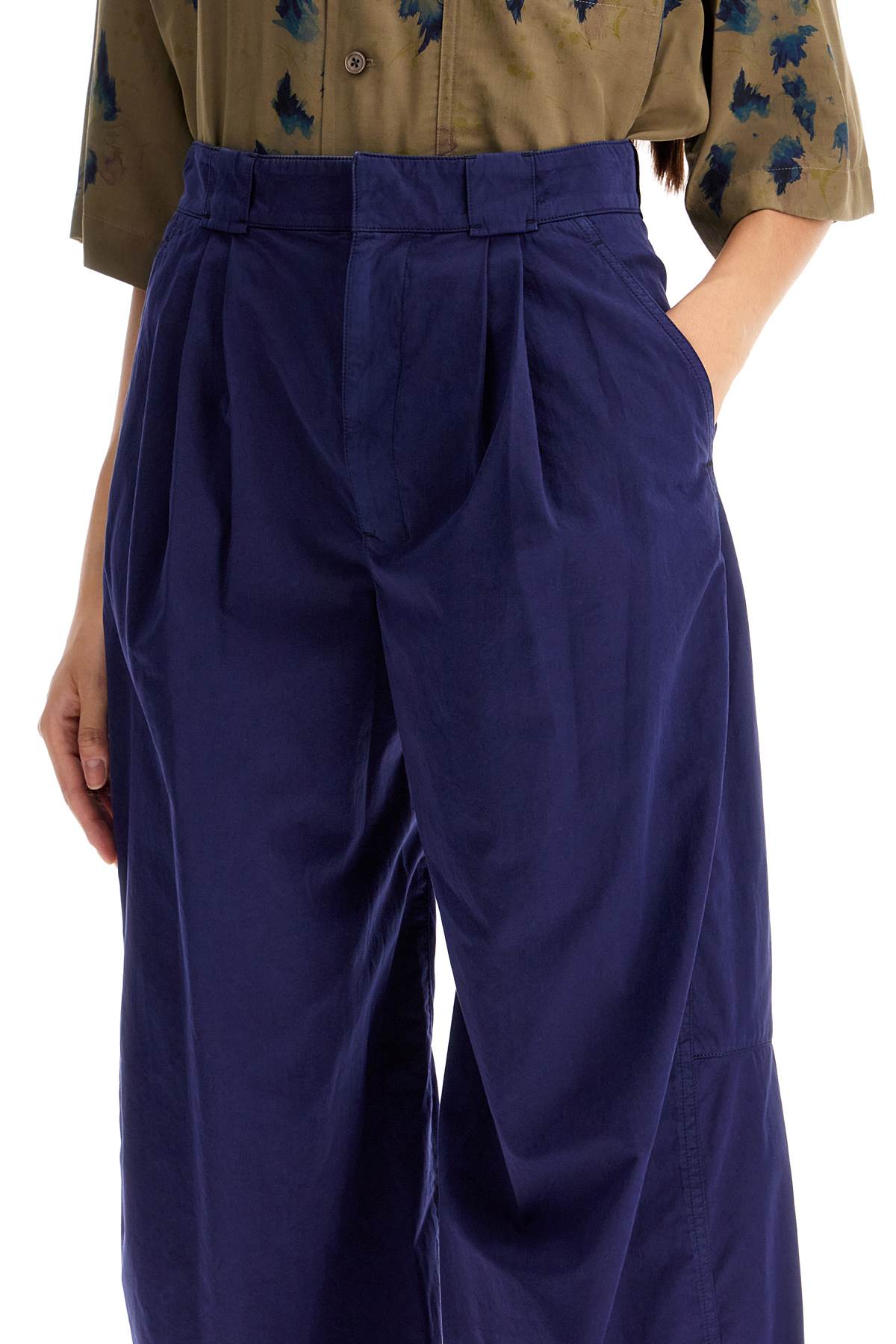 Shop Lemaire Lightweight Wide-leg Pants In Blue Violet (blue)