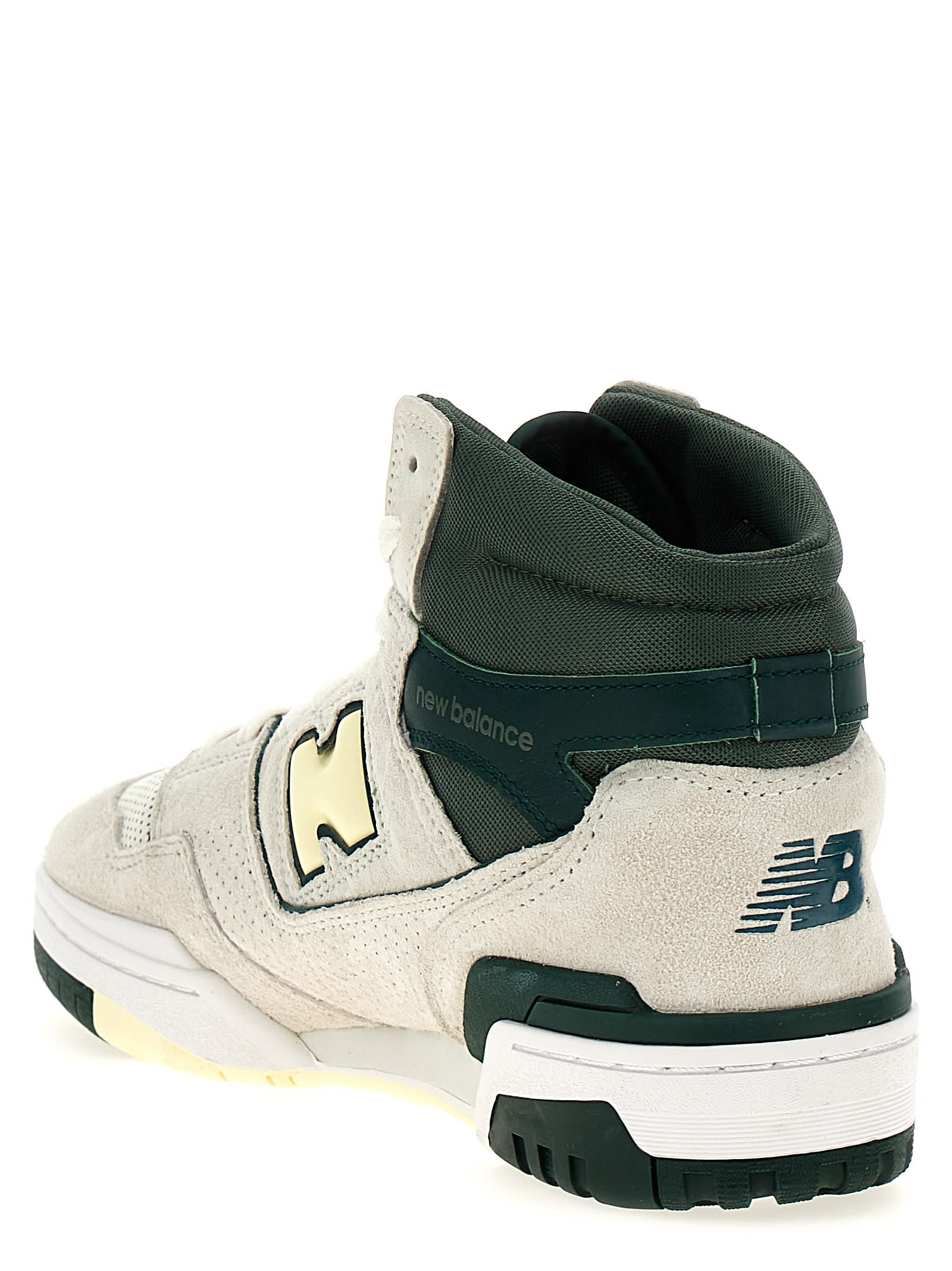 New Balance High-top Sneakers With Contrast Sole And Perforated Toe Box In Green