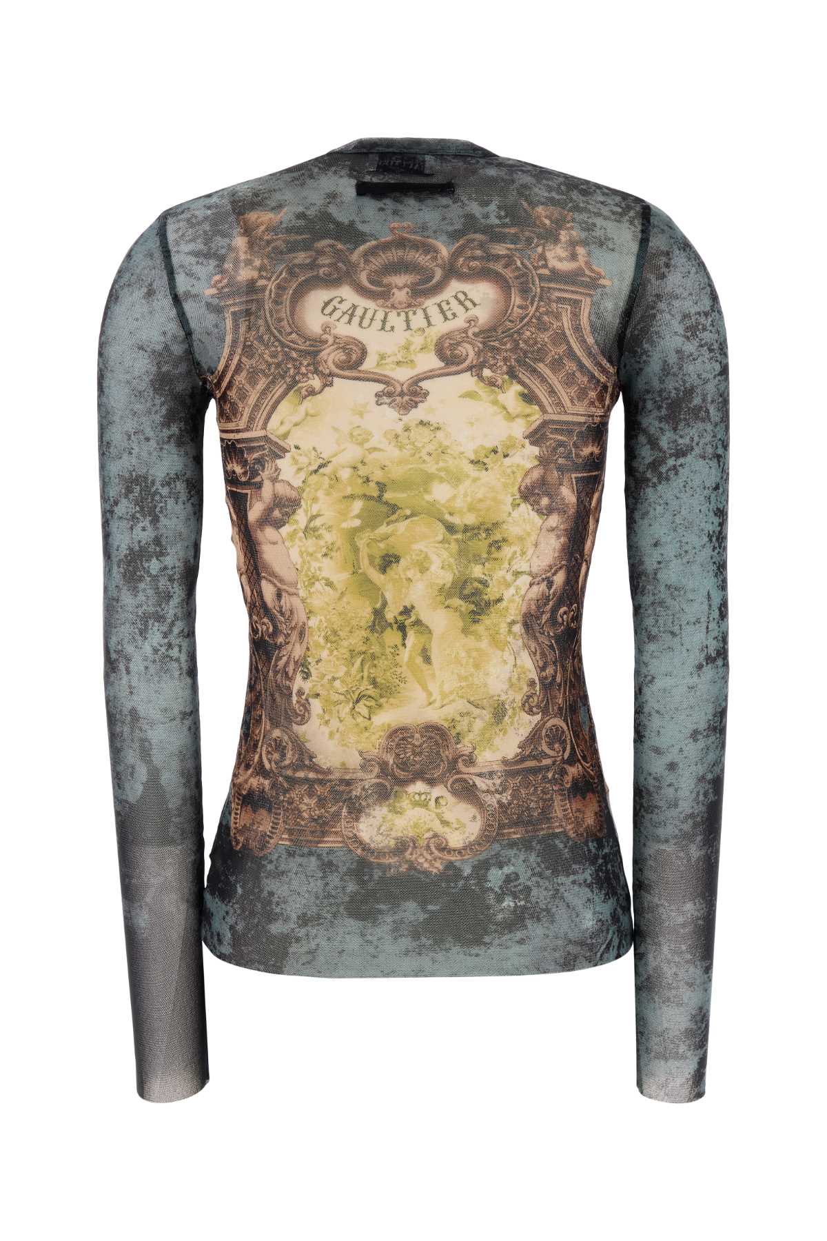 Jean Paul Gaultier Mesh Medallion Top Ls In Multi