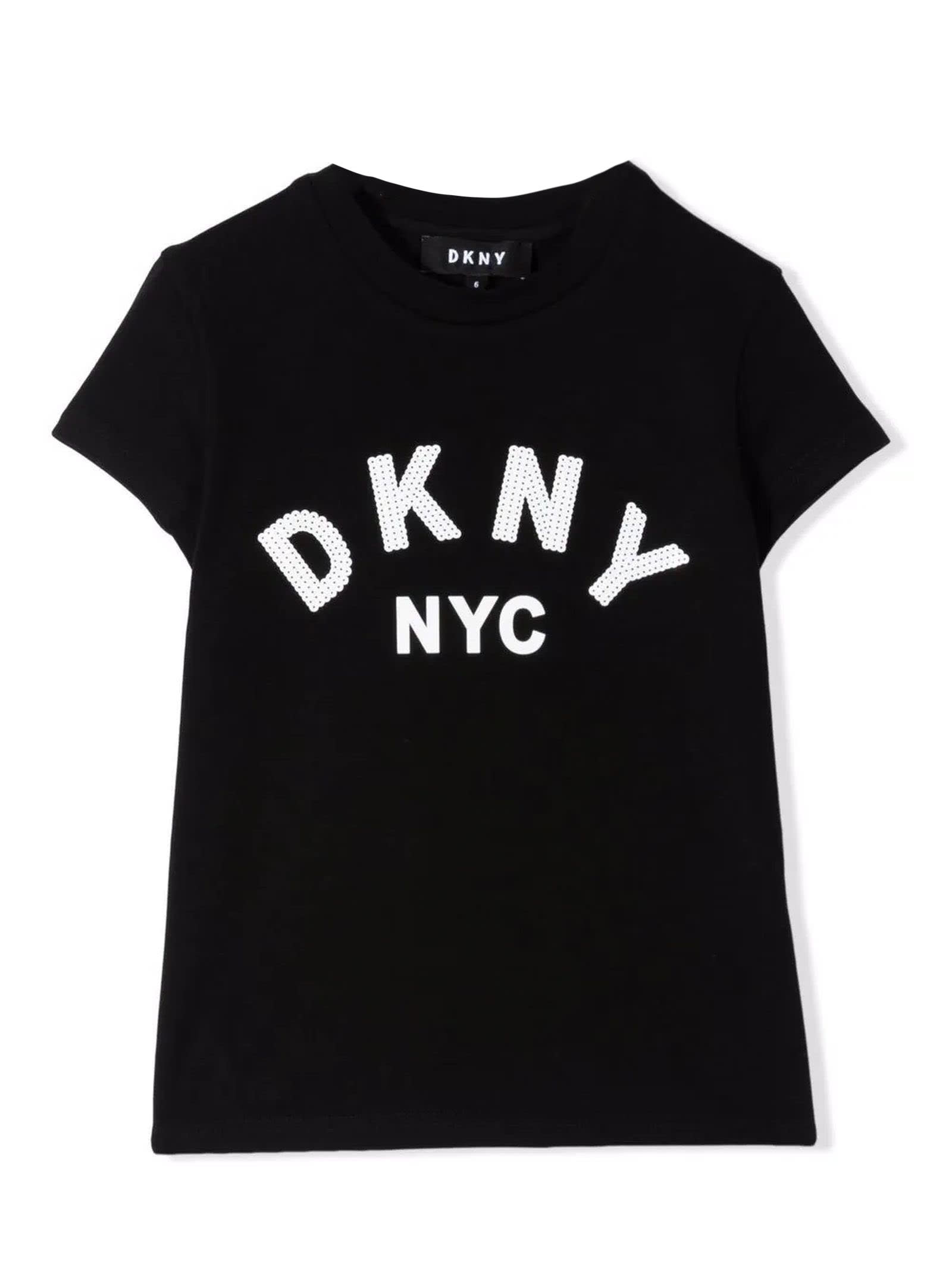 DKNY Black Stretch-organic Cotton T-shirt
