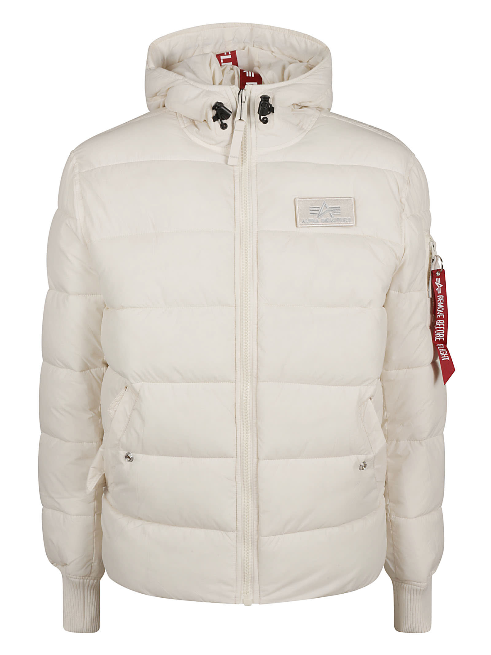 Alpha Industries Logo Patch Padded Jacket In White