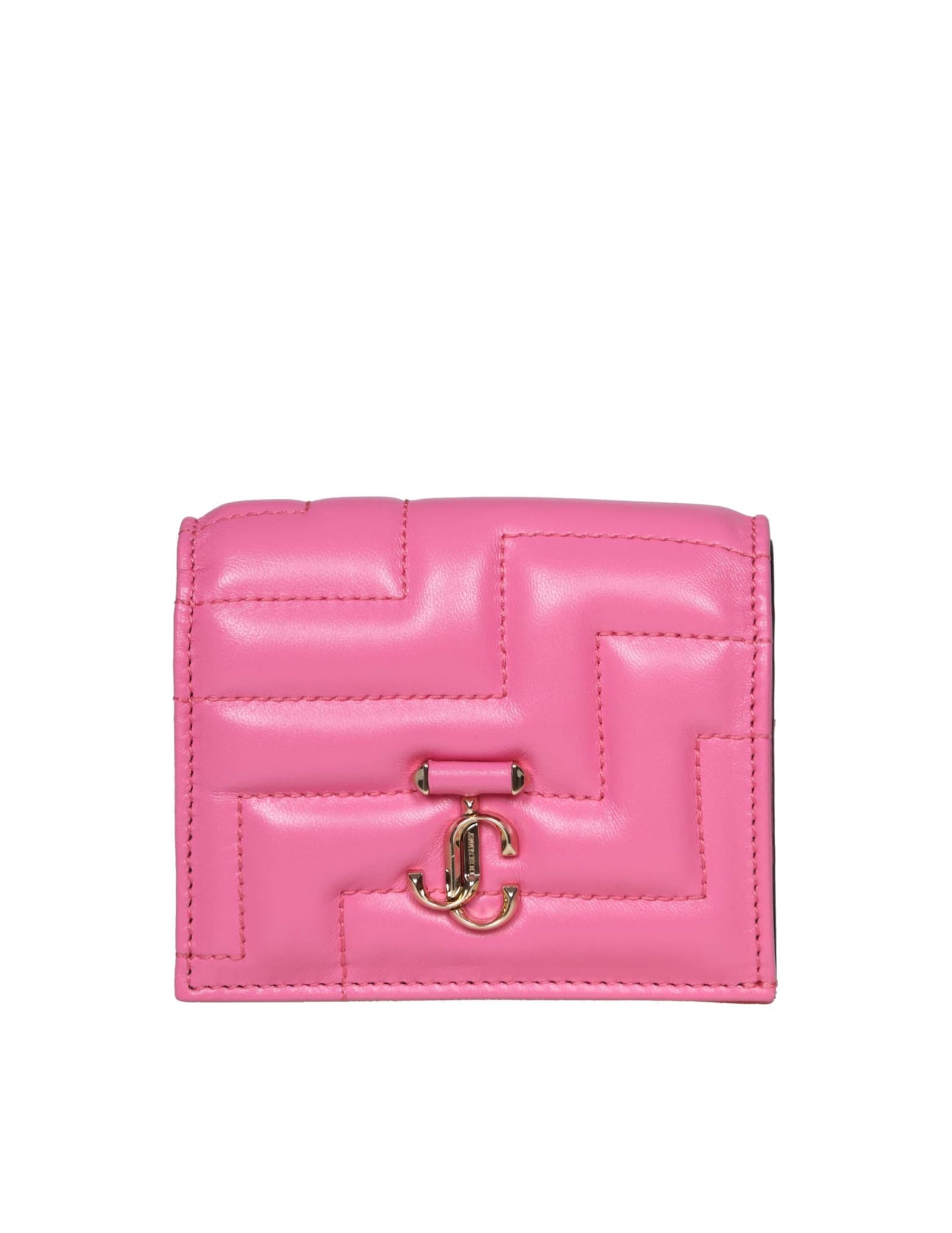 Shop Jimmy Choo Wallet In Nappa Avenue Color Pink