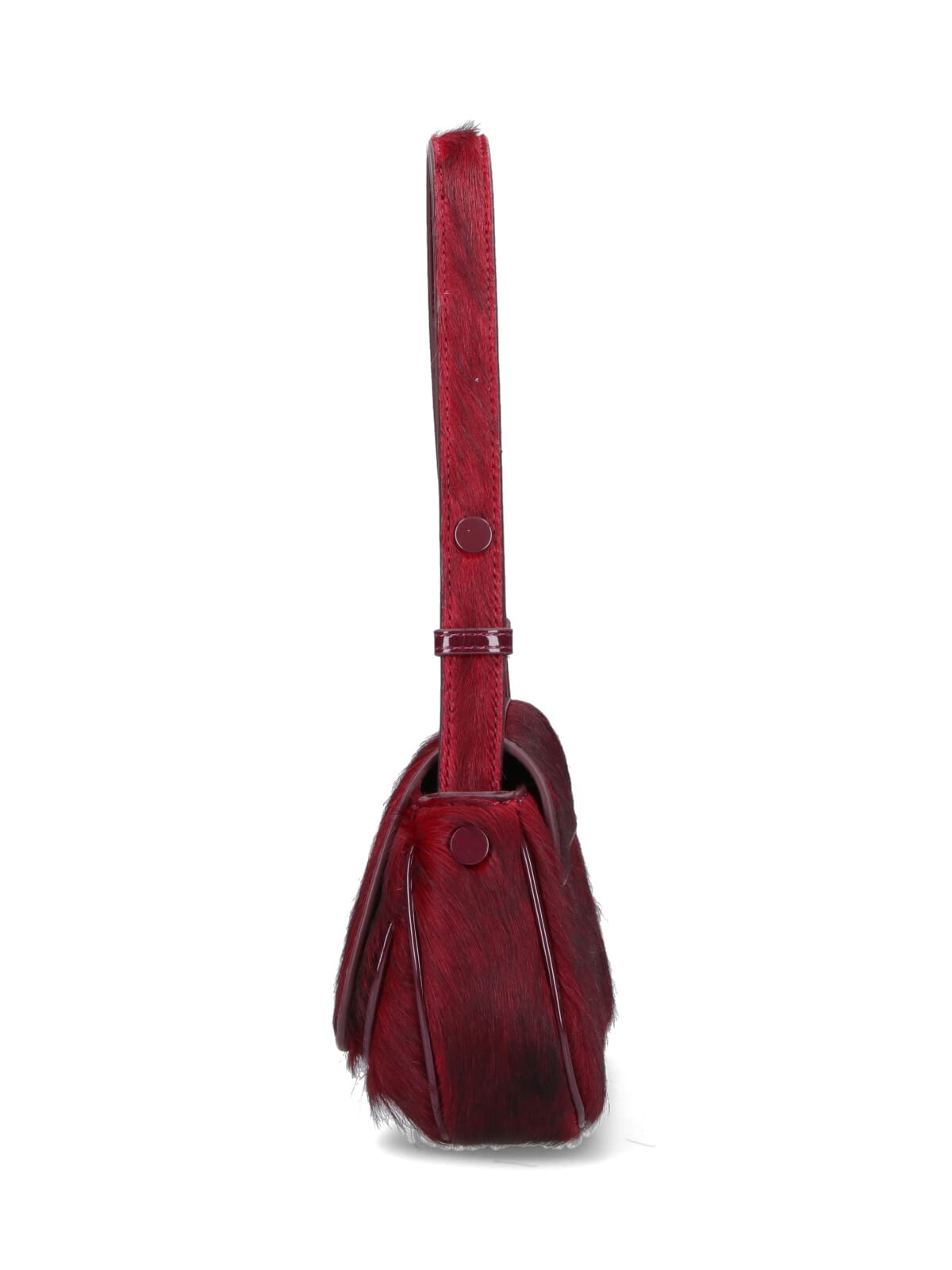 Diesel Pony Hair Bag Play Clutch In Burgundy