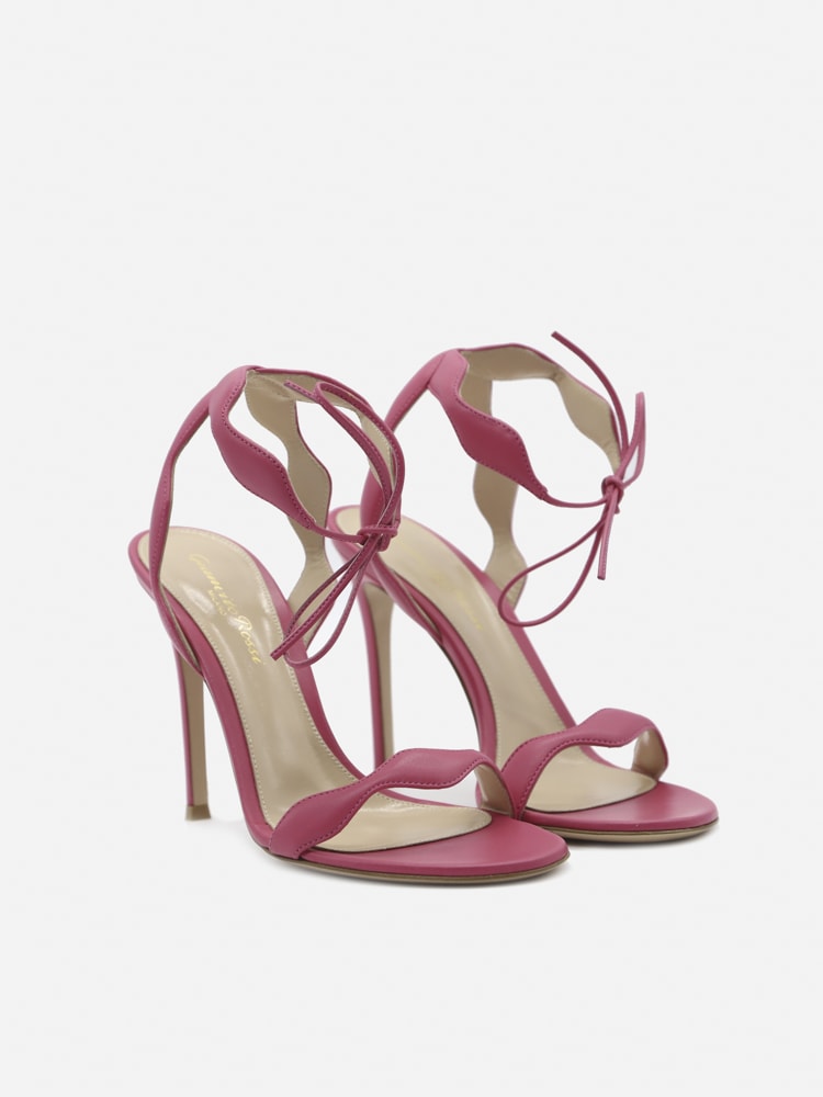 Shop Gianvito Rossi Sandals Made Of Leather In Ruby Rose