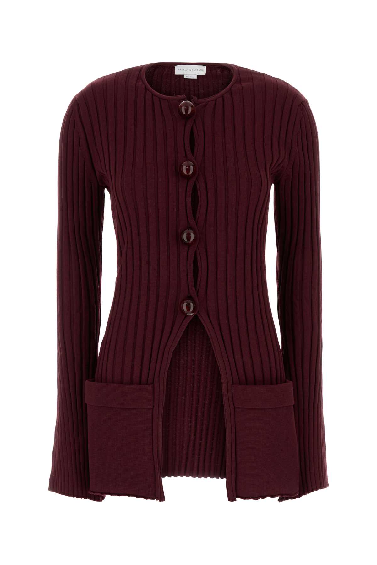 Stella Mccartney Burgundy Cotton Cardigan In Brown