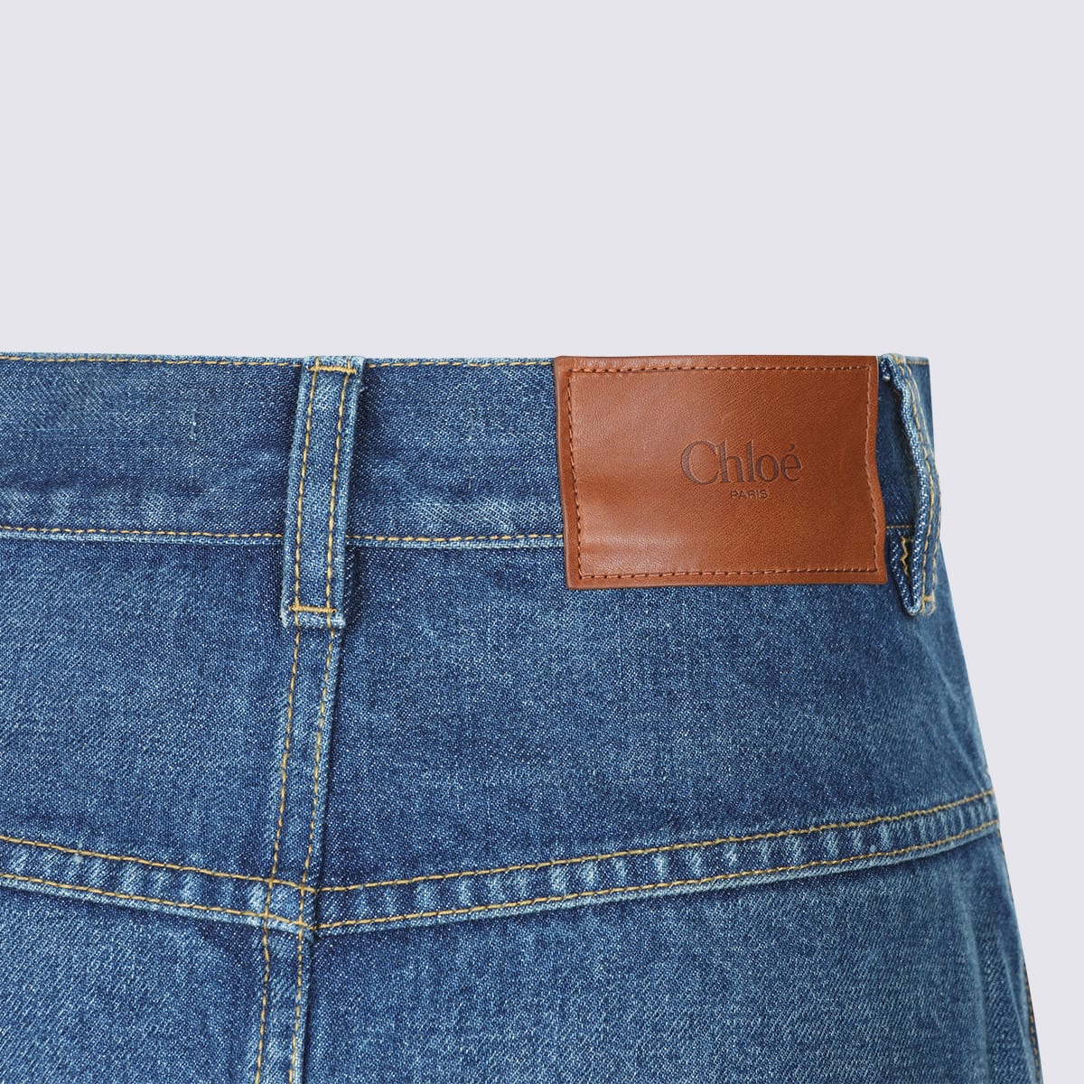Chloé Blue Cotton Midi Skirt In Blue
