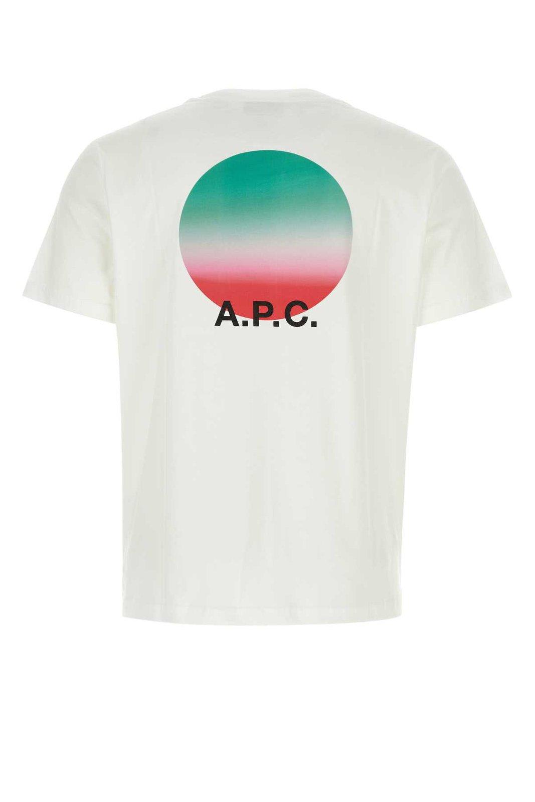 Shop Apc Logo Printed Crewneck T-shirt A.p.c. In White