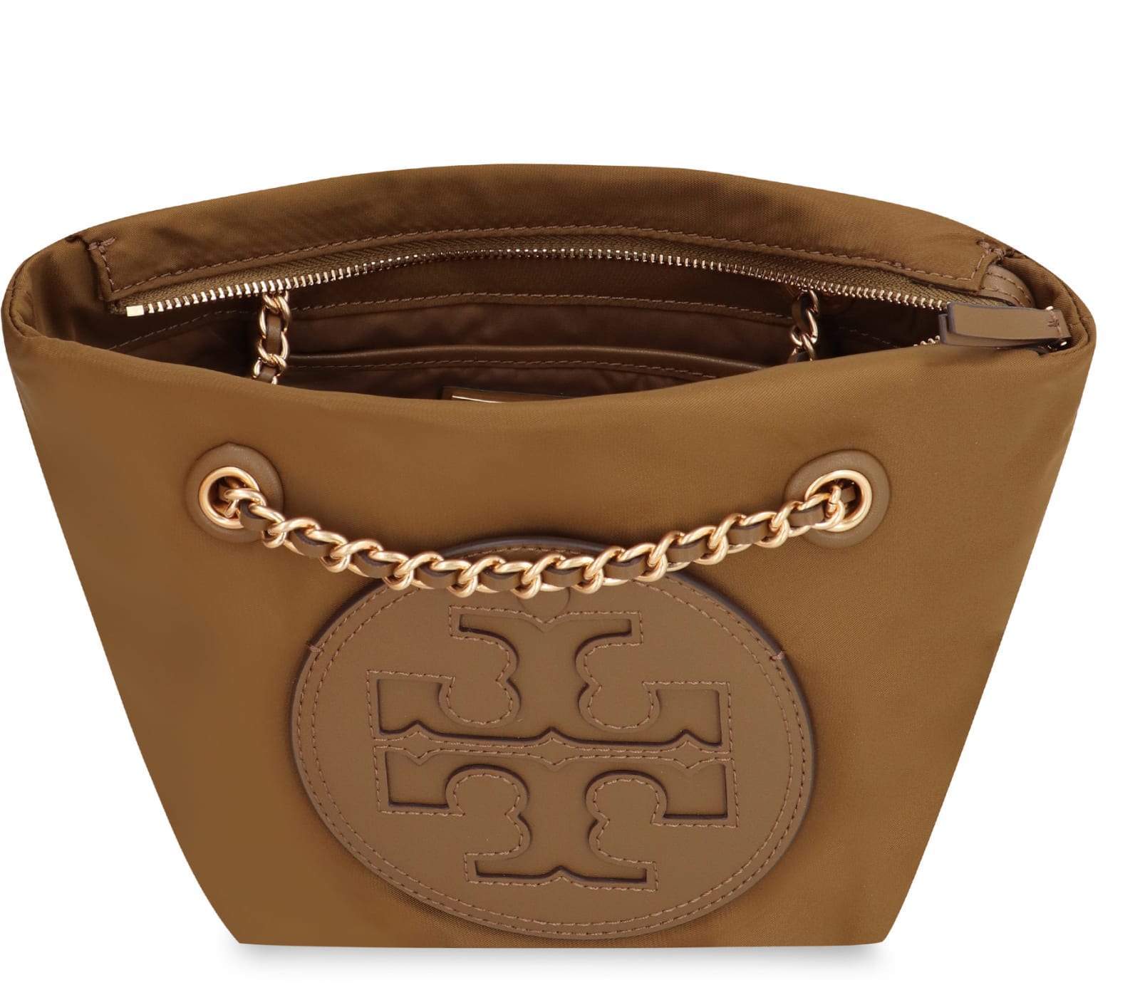 Shop Tory Burch Ella Piccola Nylon Messenger Bag In Camel