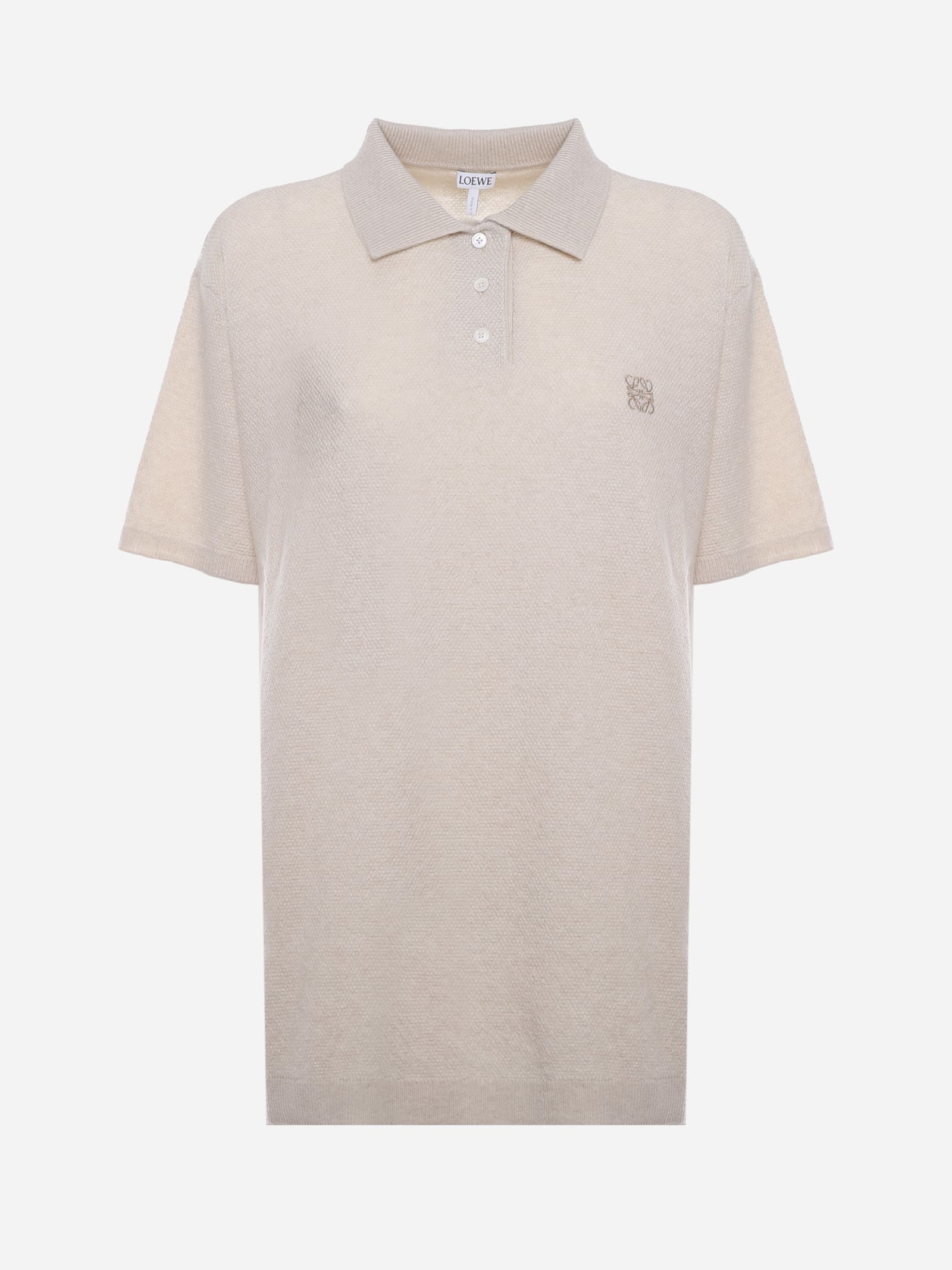 Loewe Cashmere Polo Shirt With Embroidered Anagram