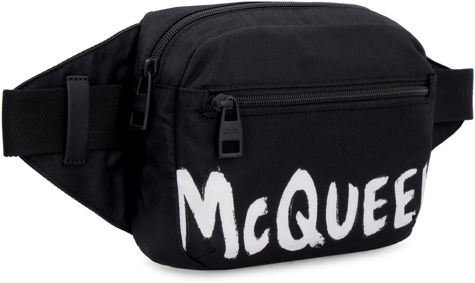 Shop Alexander Mcqueen Nylon Belt Bag In Black