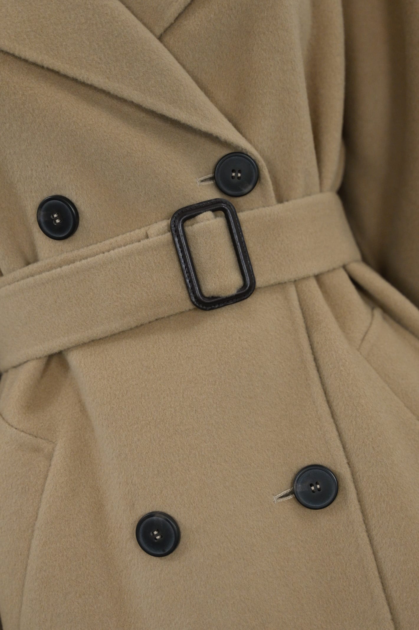 Shop Weekend Max Mara Natale Trench Coat In Wool In Beige