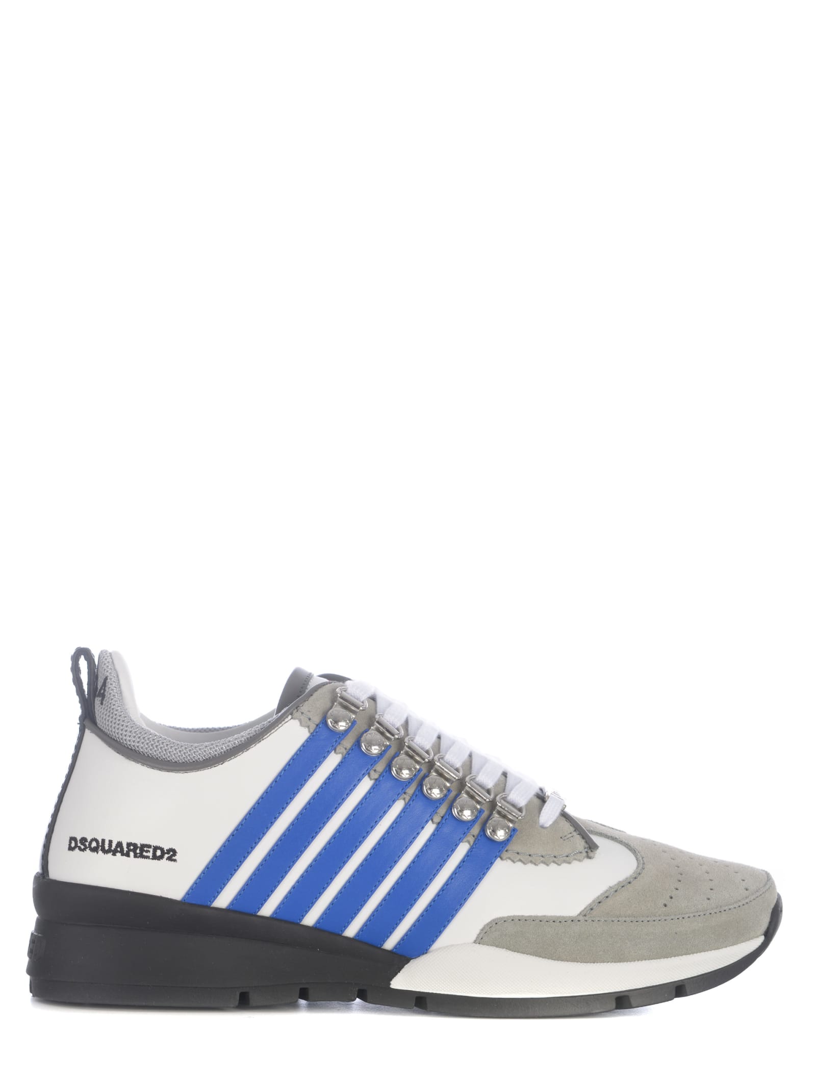 Shop Dsquared2 Sneakers Dsquarerd2 Legendary In Leather In Bianco/azzurro