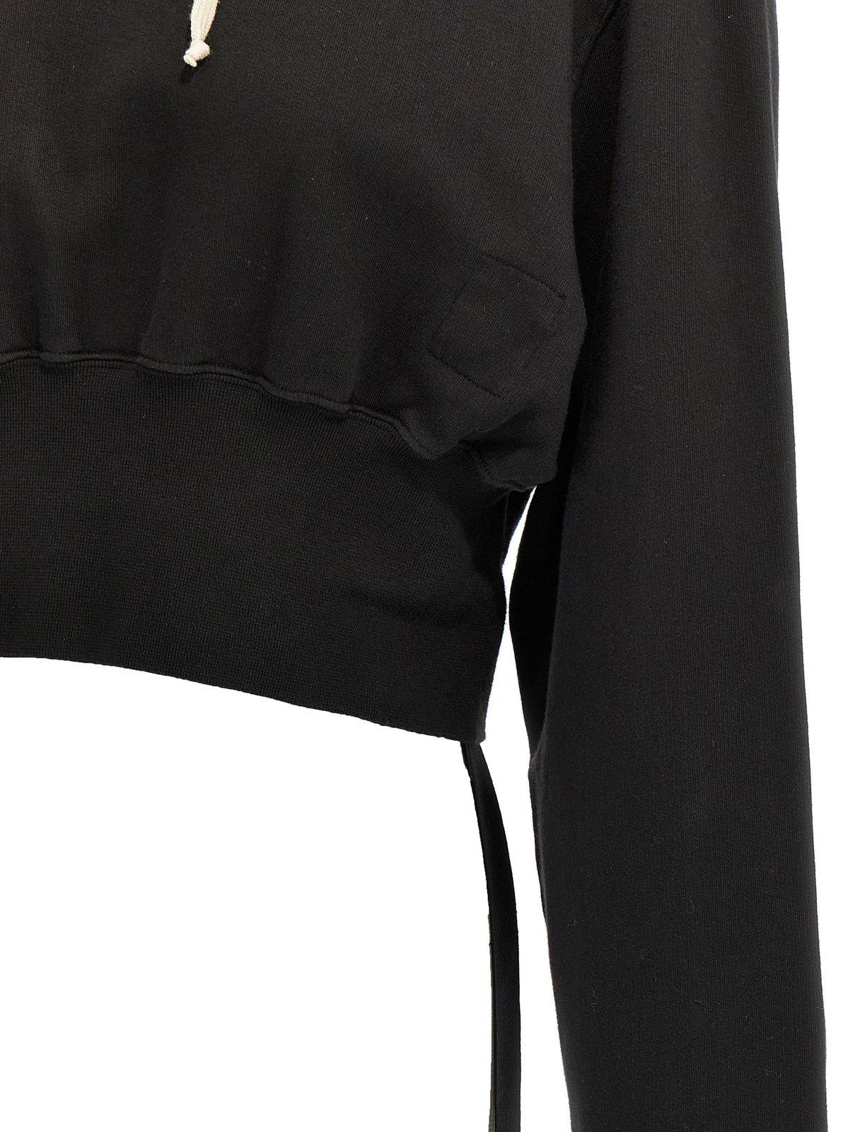 Shop Drkshdw Tatlin Drawstring Cropped Hoodie In Black