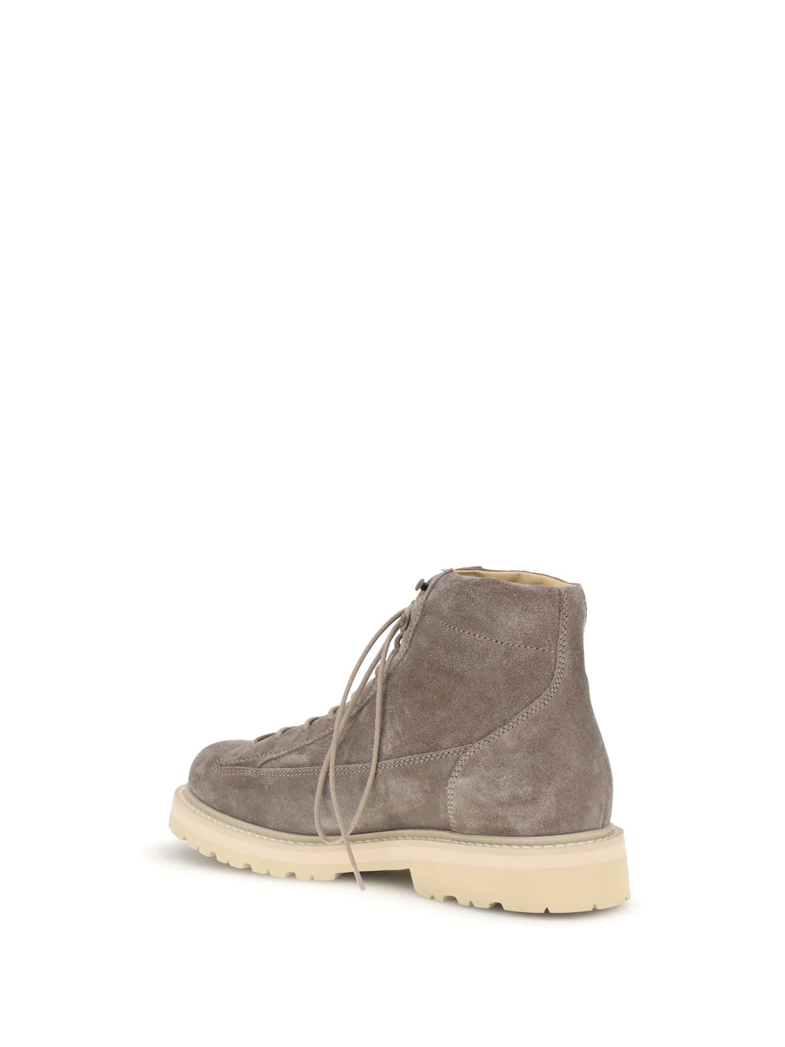 Brunello Cucinelli Men Suede Ankle Boots In Gray