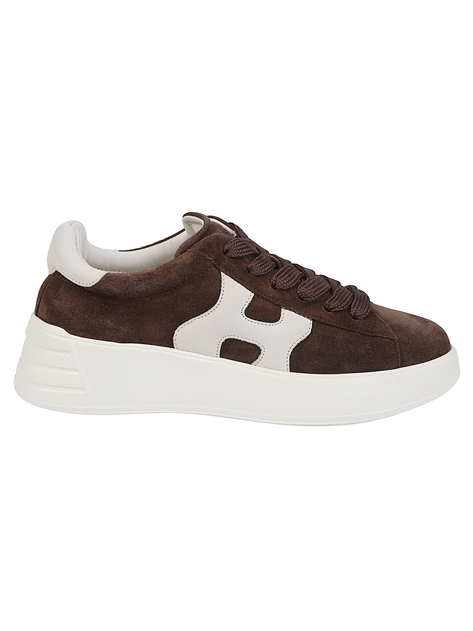 Hogan Suede Upper Sneakers With Rubber Sole In Brown