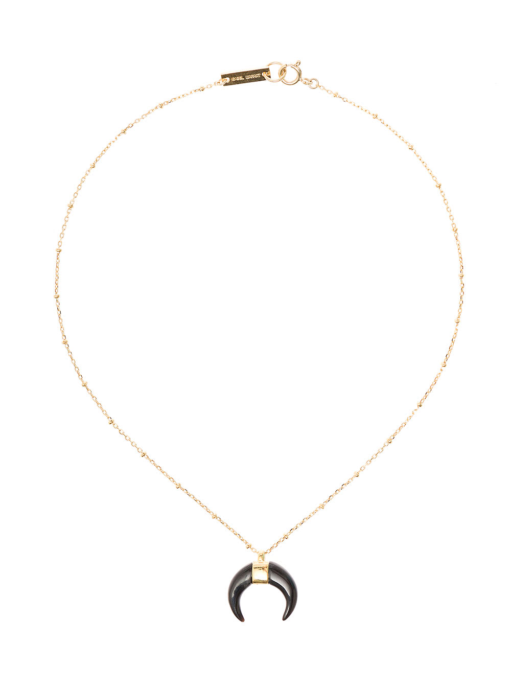 Isabel Marant Womans Gold Metal Necklace And Buffalo Horn Pendant