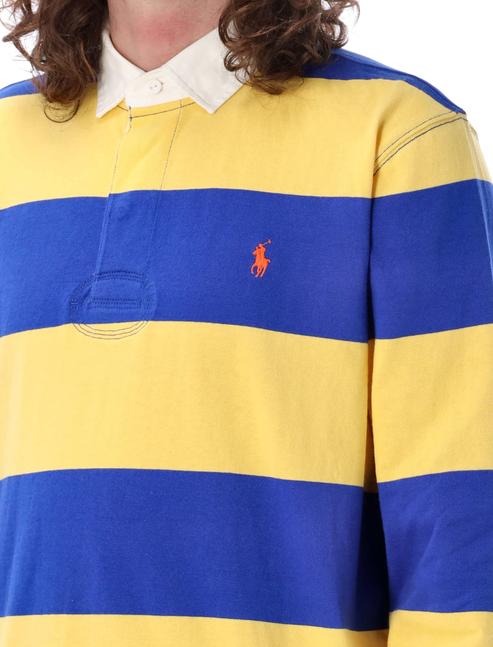 Shop Polo Ralph Lauren Classic Fit Rugby Polo Shirt In Yellow Navy