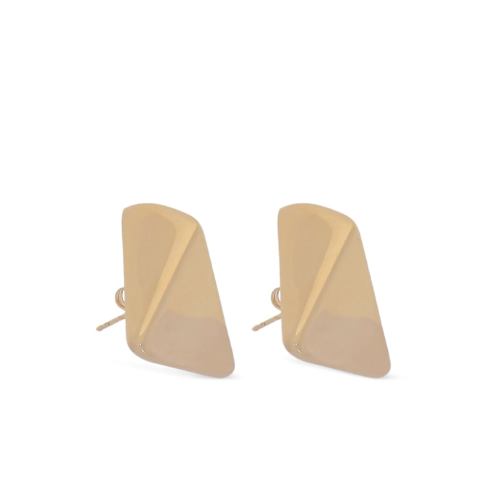 Federica Tosi Triangular Golden Earrings With Glossy Finish In Gold