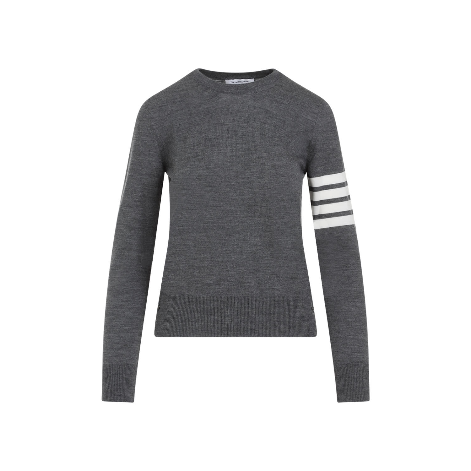 Shop Thom Browne Relaxed Fit Wool Sweater In Med Grey