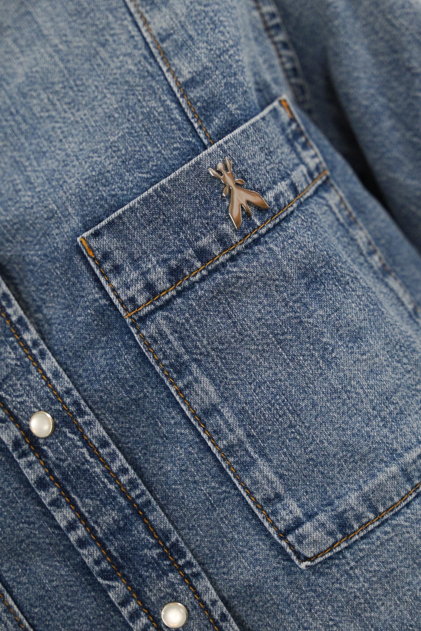 Shop Patrizia Pepe Denim Jeans Shirt In Blue Wash