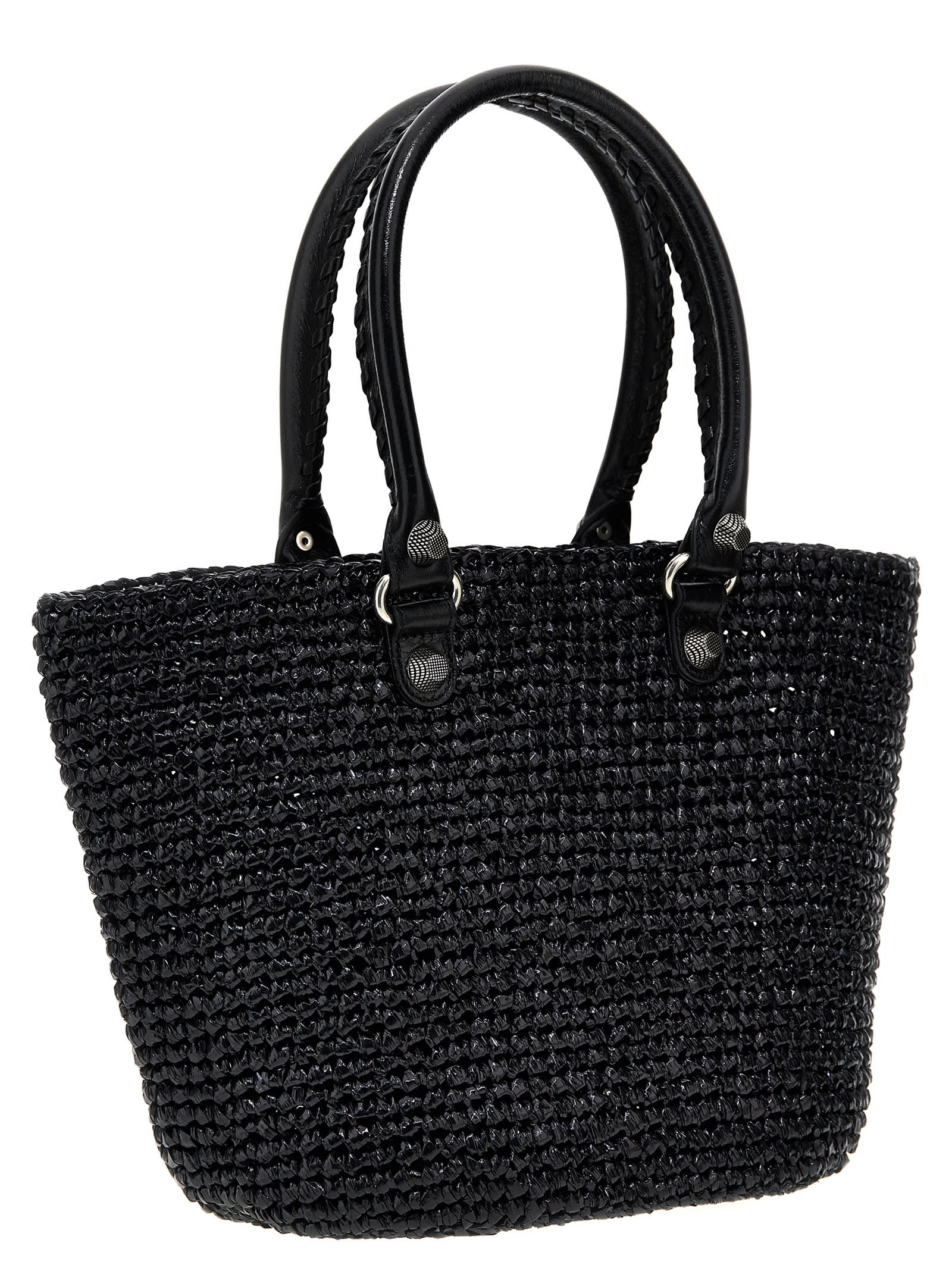 Shop Balenciaga Le Cagole Panier Shopping Bag In Black