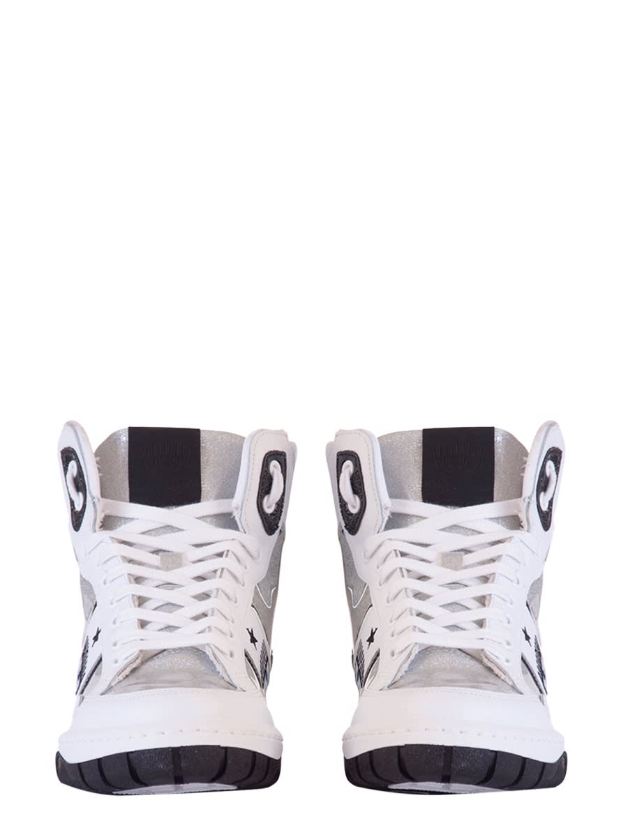Shop Chiara Ferragni Logomania High Sneaker In Silver