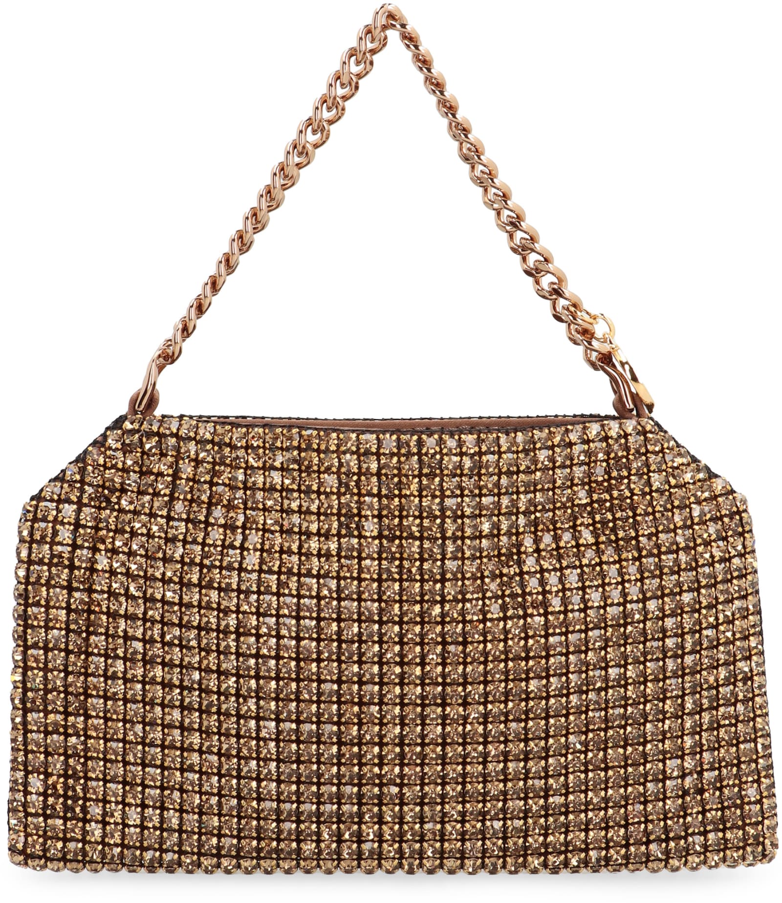 Shop Stella Mccartney Falabella Net Shoulder Bag In Brown