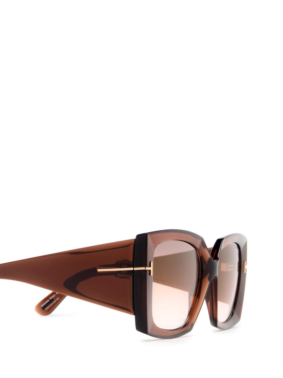 Shop Tom Ford Jacquetta Sunglasses Sunglasses In 48g Marrone Scuro Luc / Marrone Specchiato