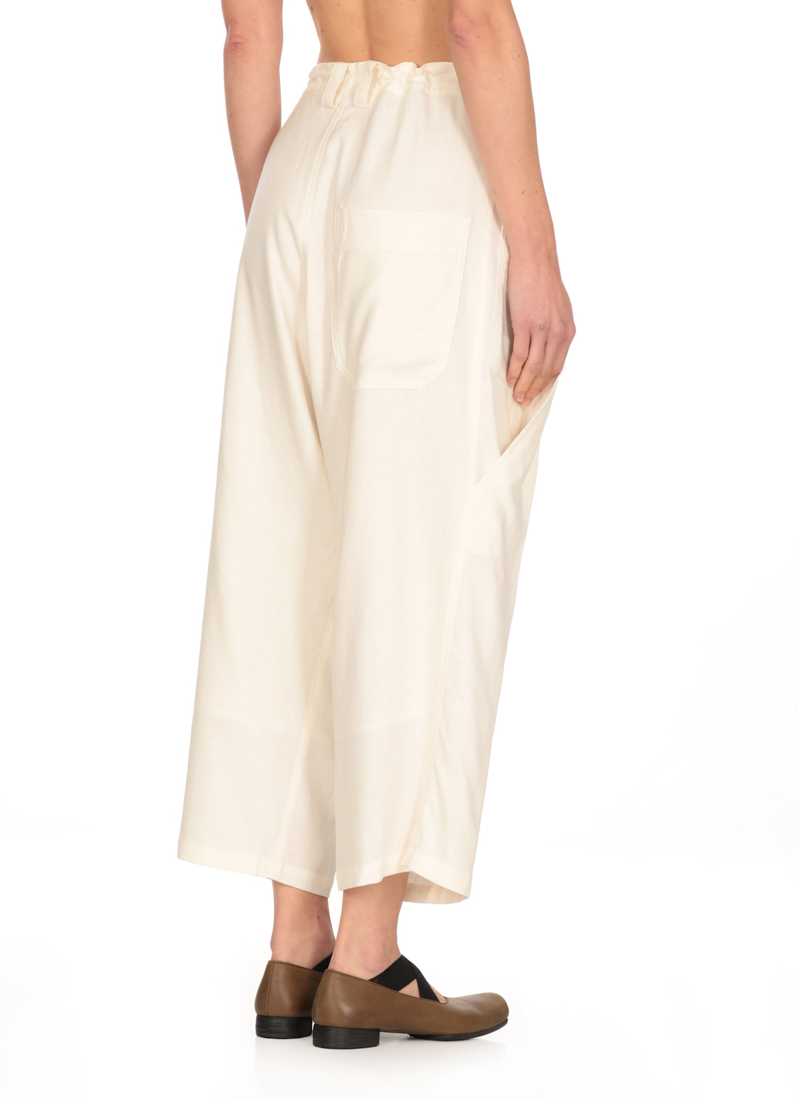 Y's High-waisted Linen Blend Pants In Neutral