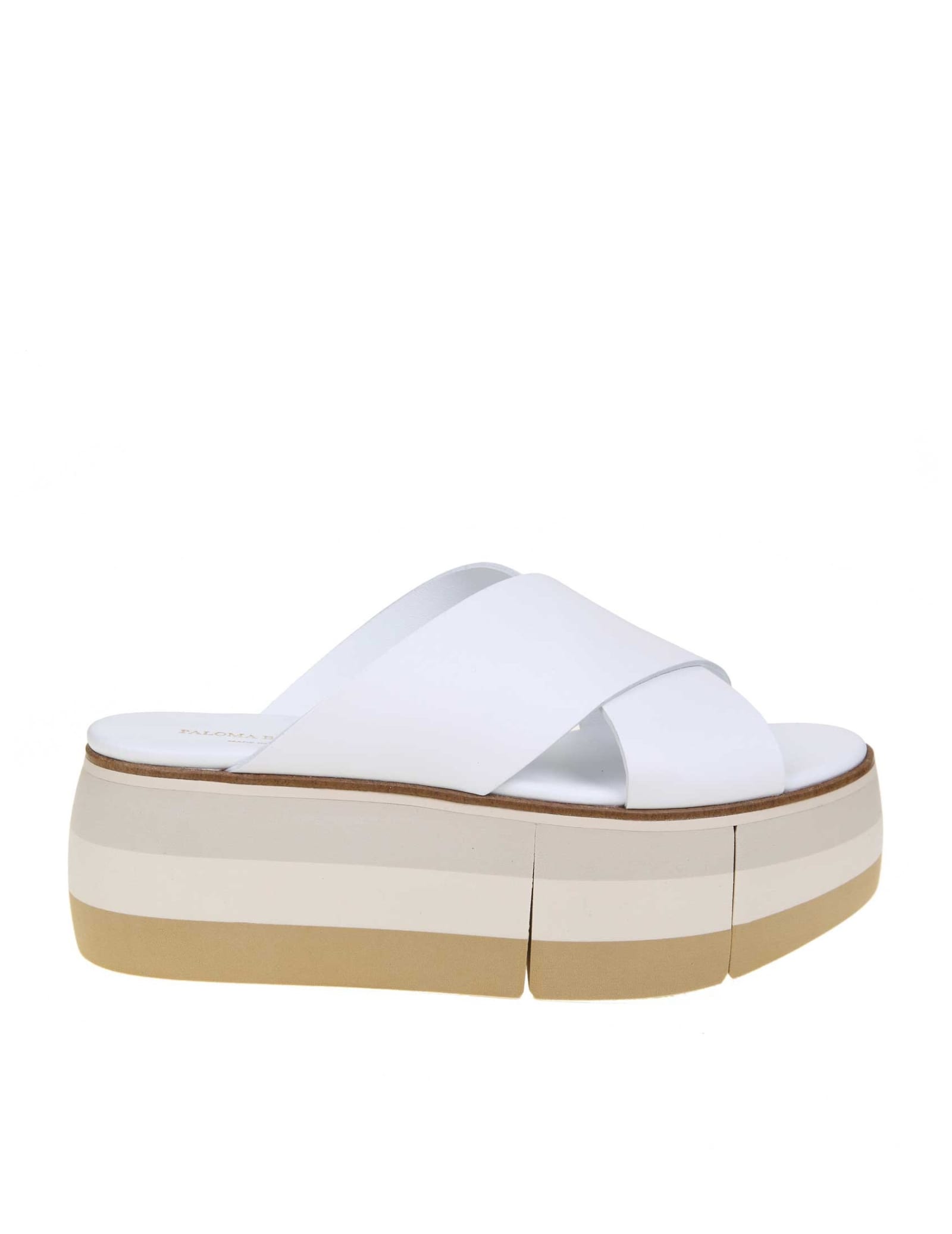 PALOMA BARCELÓ PALOMA BARCELO WHITE LEATHER SANDAL,11218834